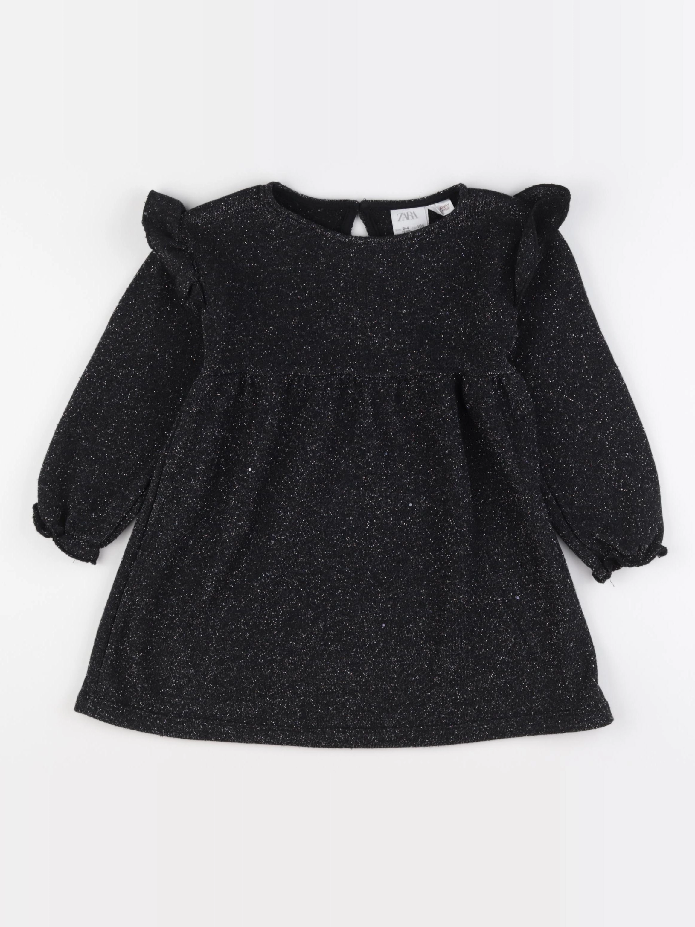 Zara - robe noir, argent - 3/4 ans