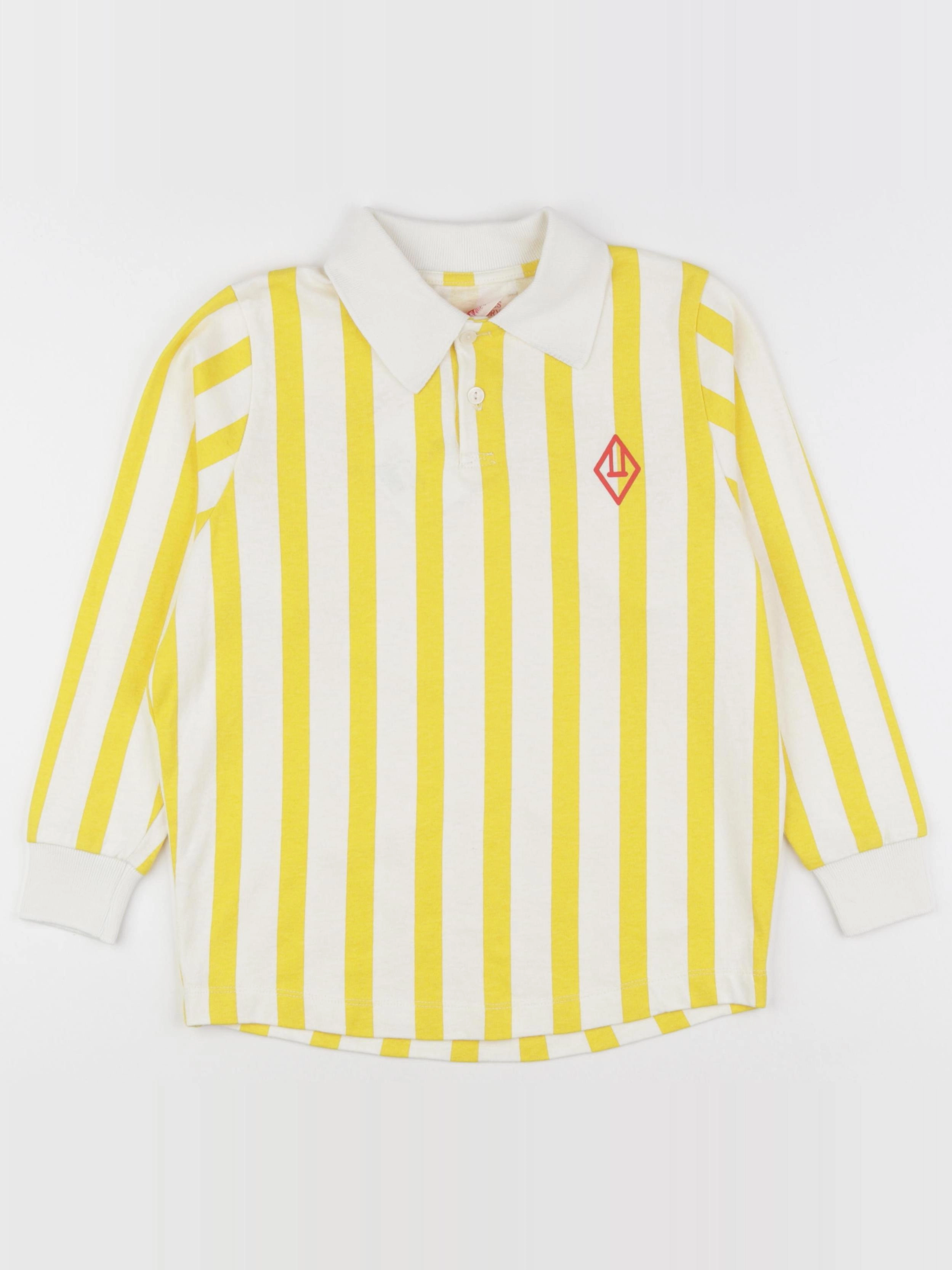 The animals observatory - polo imprimé au dos jaune, blanc - 8 ans0