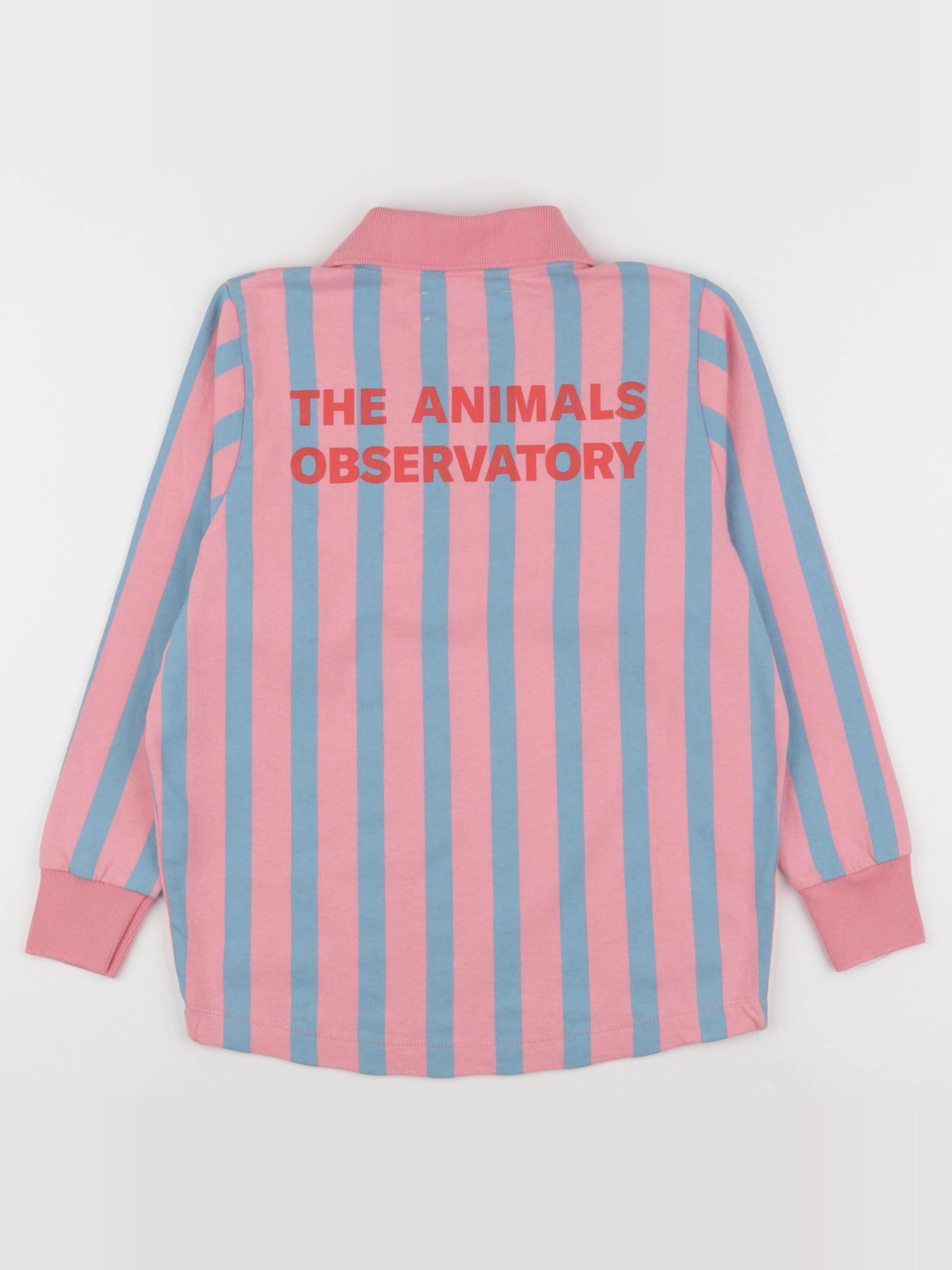 The animals observatory - polo imprimé au dos bleu, rose - 8 ans