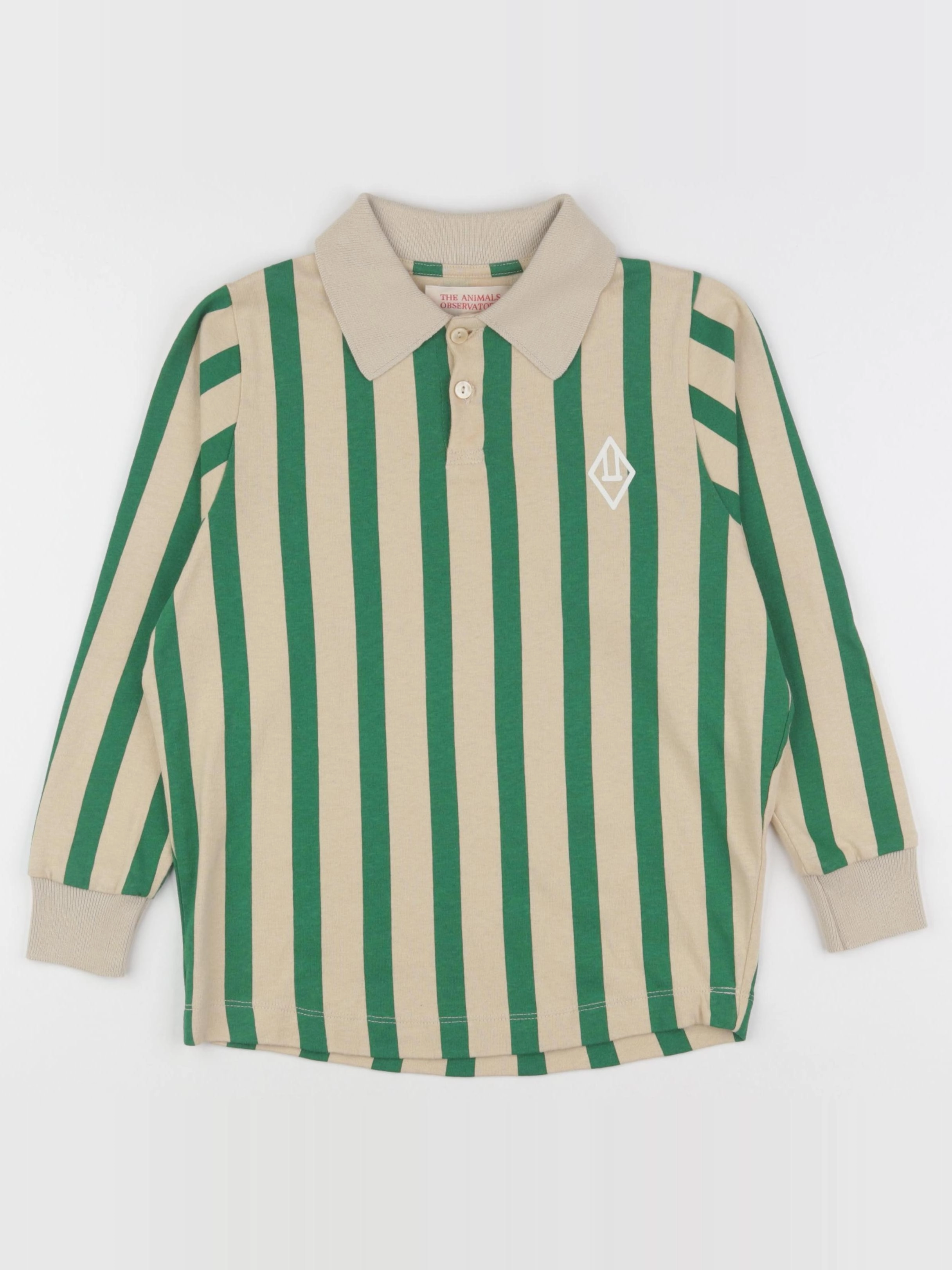 The animals observatory - polo imprimé au dos vert, beige - 8 ans
