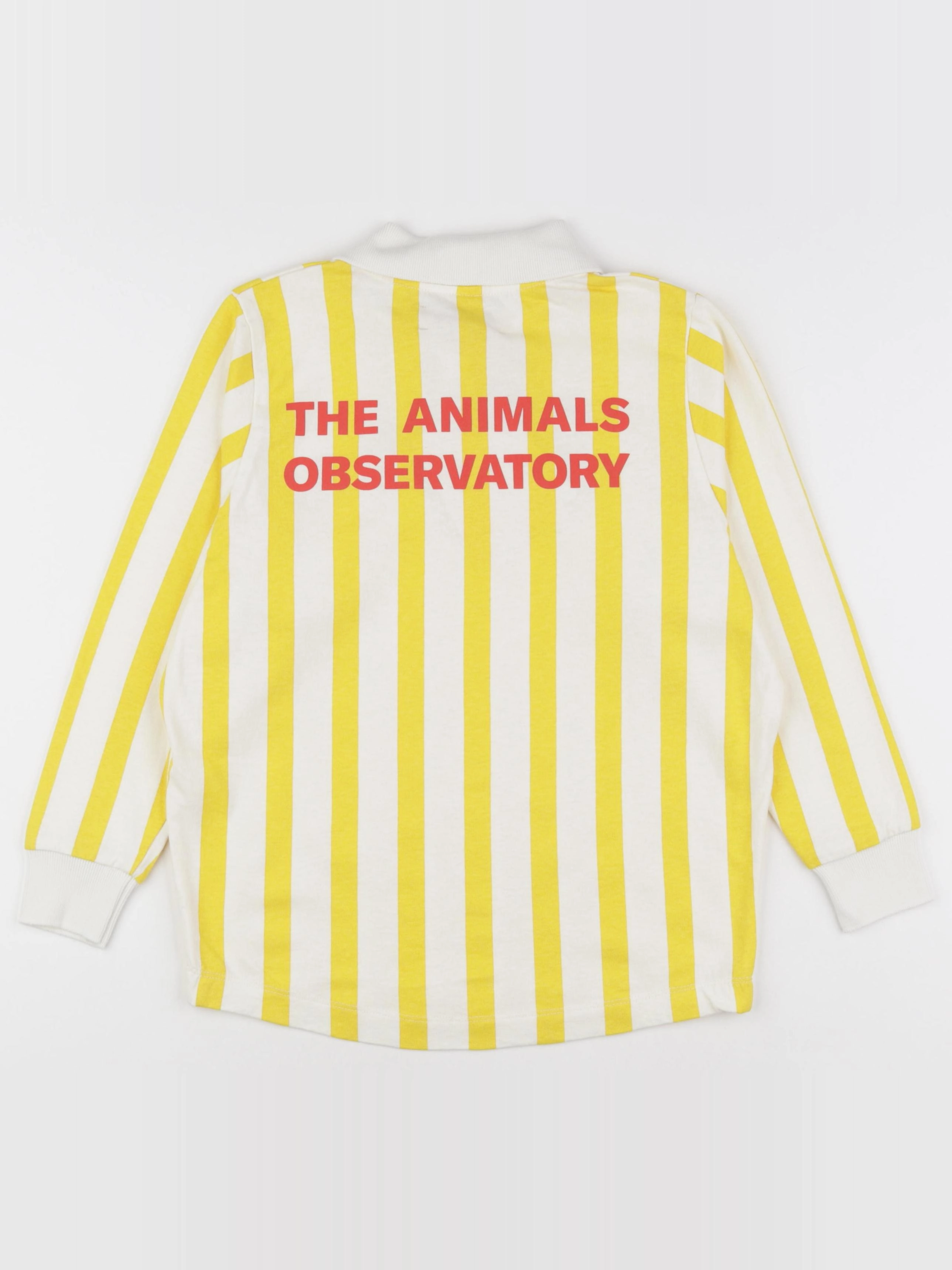 The animals observatory - polo imprimé au dos jaune, blanc - 8 ans