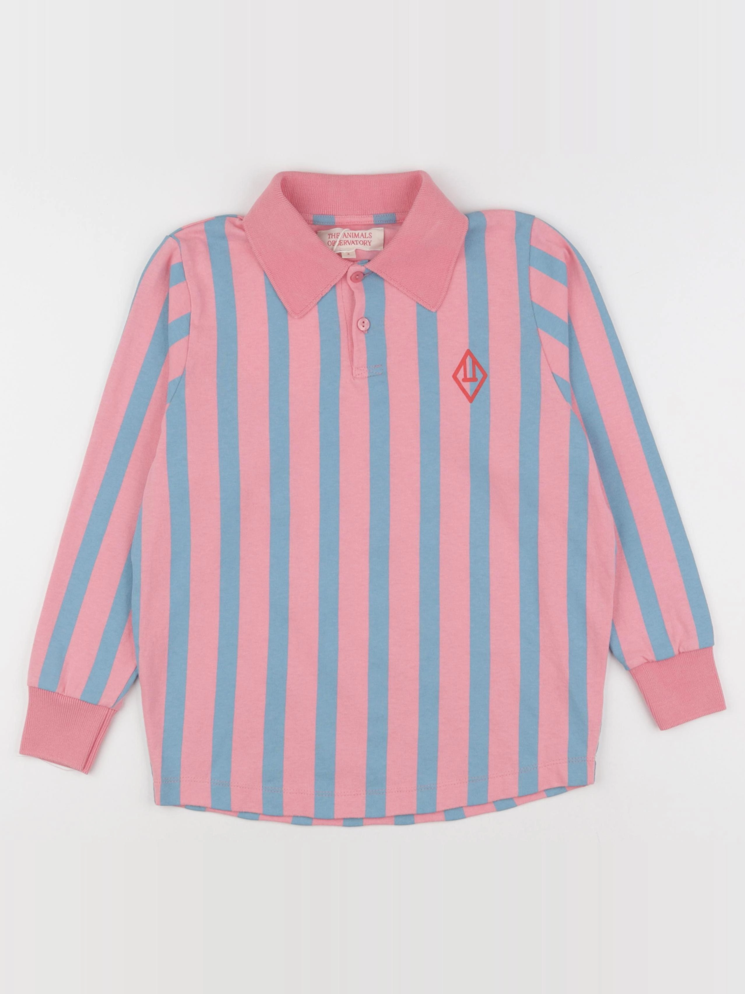 The animals observatory - polo imprimé au dos rose, bleu - 8 ans
