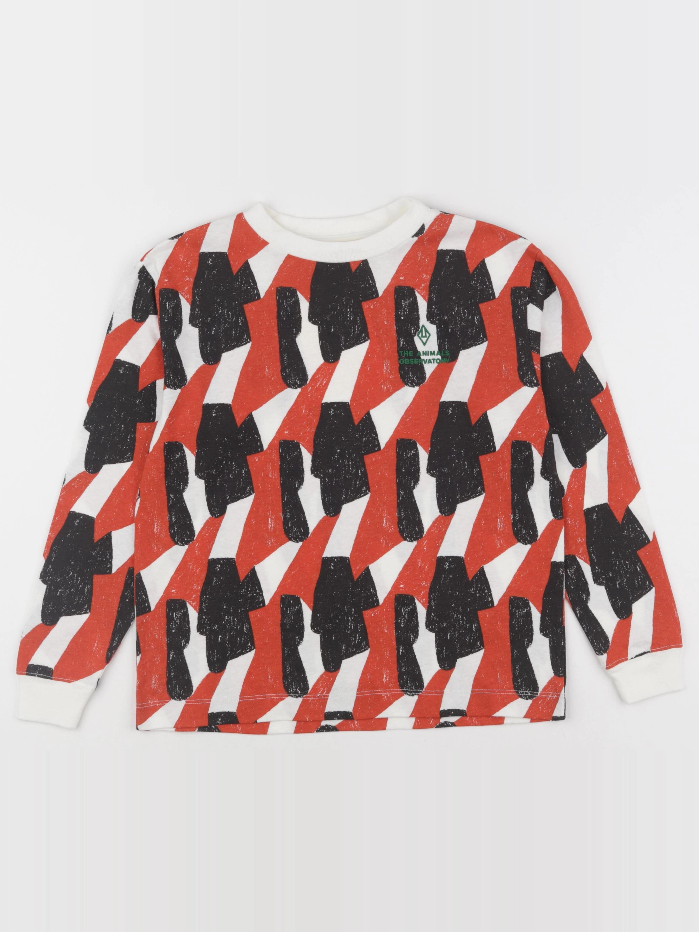 The animals observatory - tee-shirt orange, noir - 8 ans