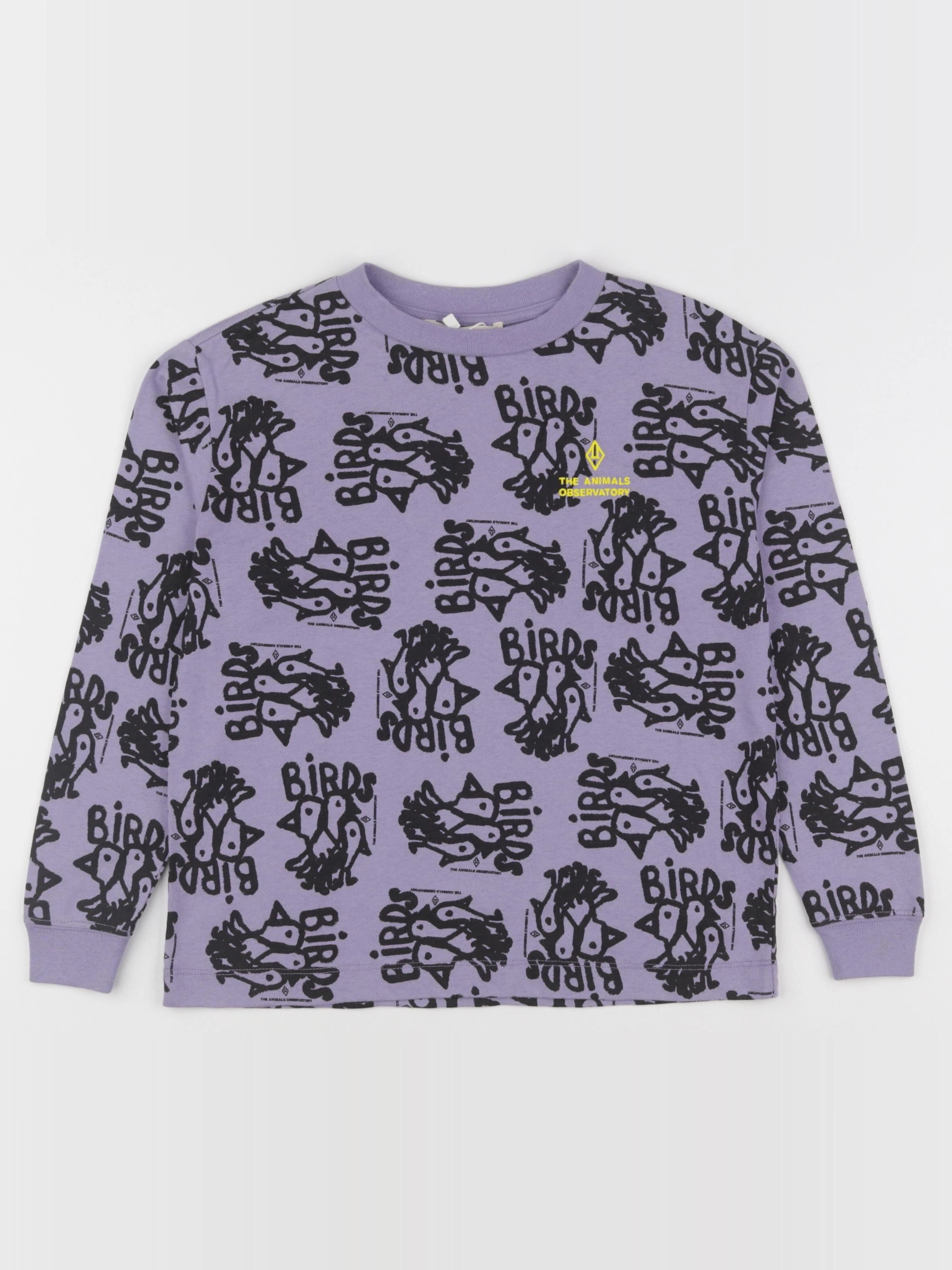 The animals observatory - tee-shirt violet, noir - 8 ans