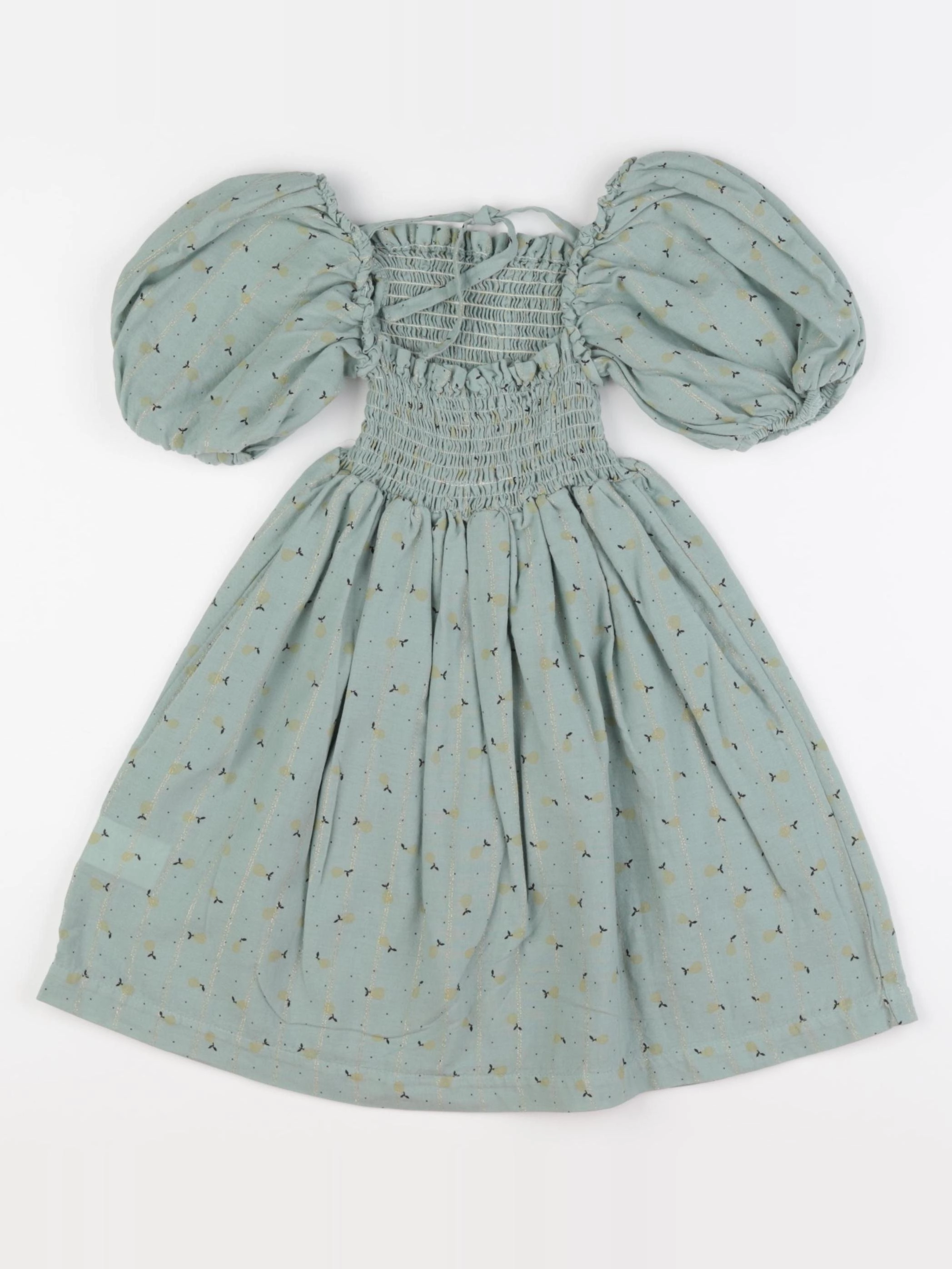 Buho - robe vert, or - 4 ans