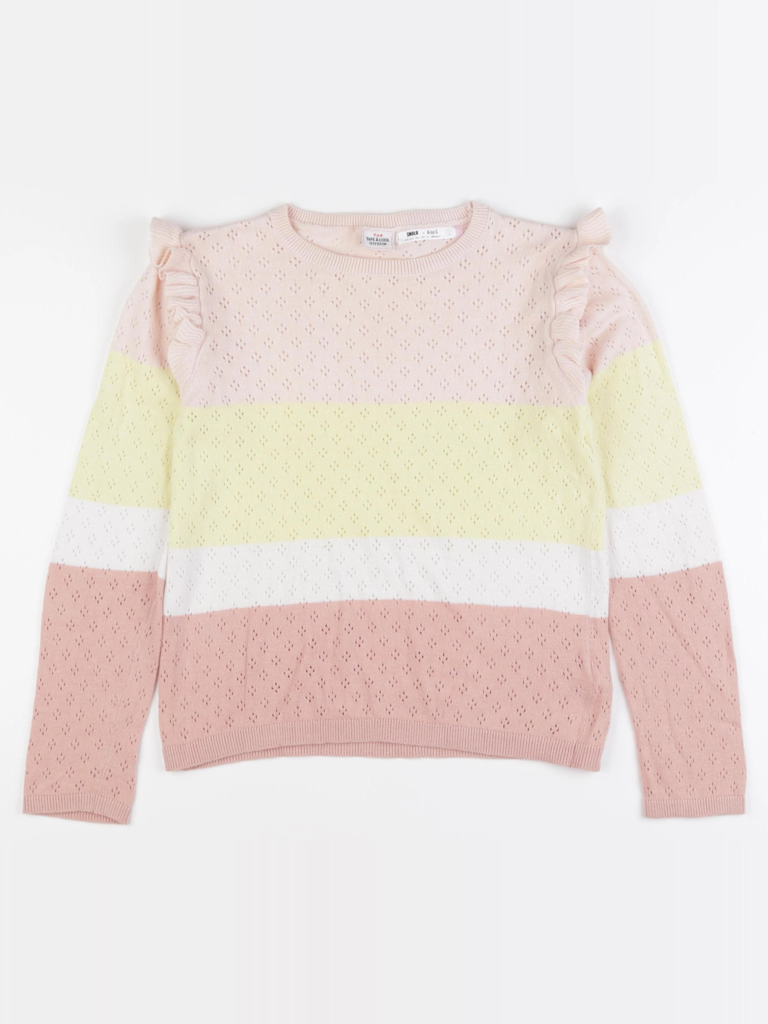 Tape à l'oeil - pull jaune, rose - 12 ans