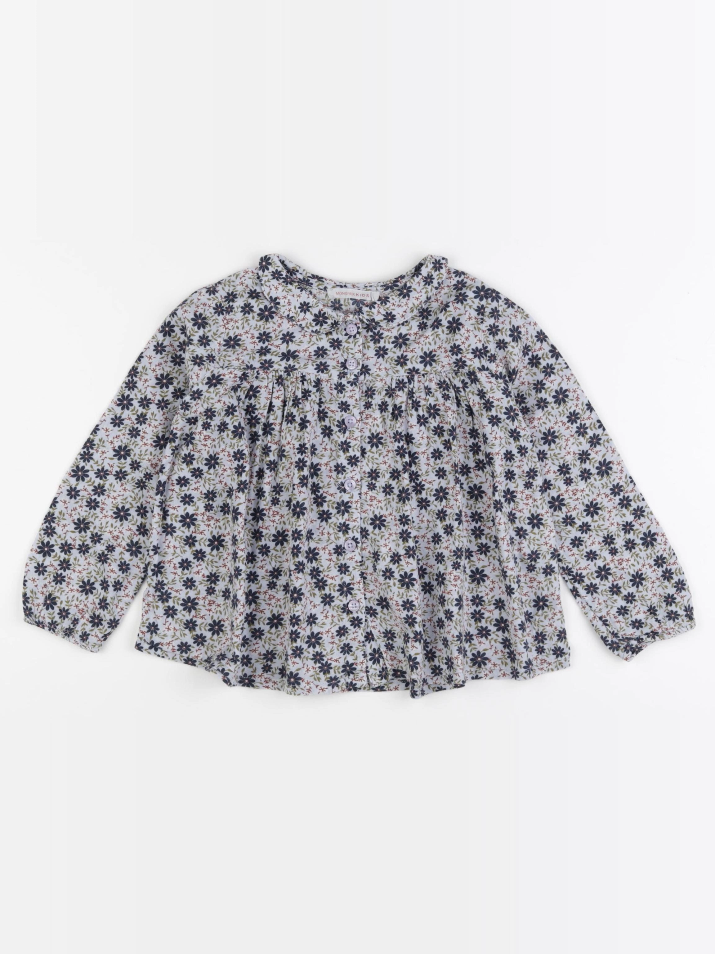 Monoprix - blouse bleu - 3 ans