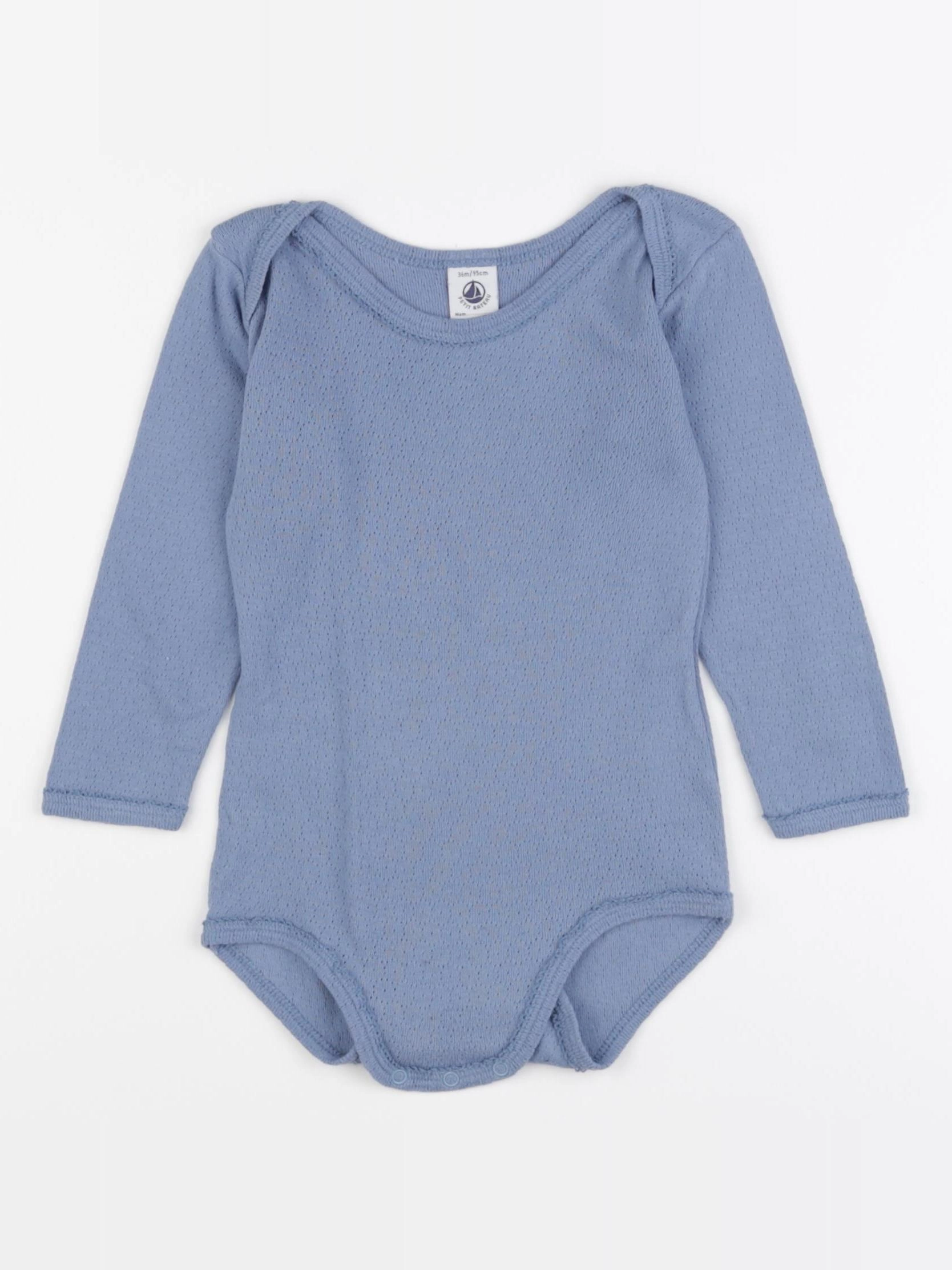 Petit Bateau - body bleu - 36 mois