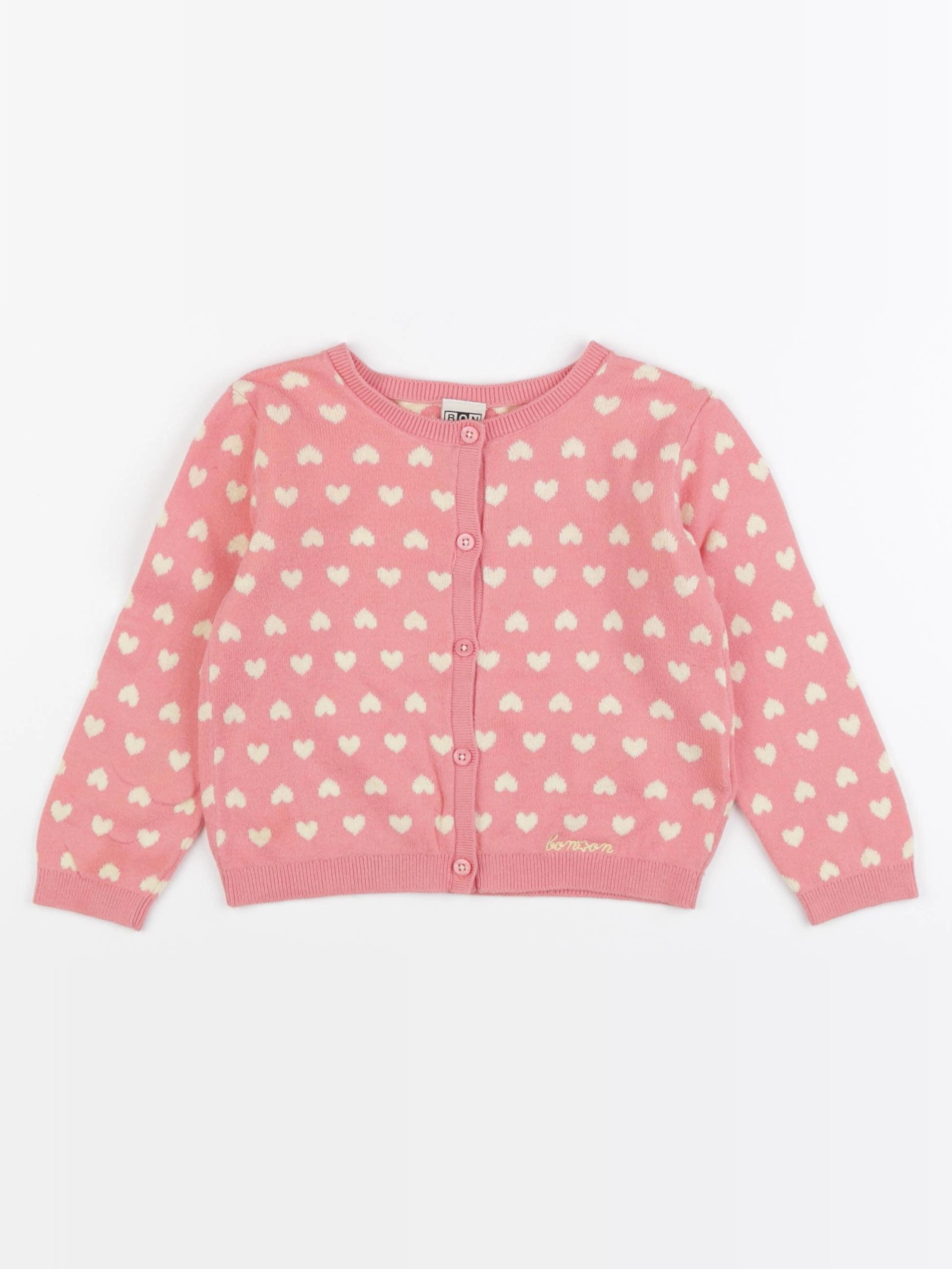 Bonton - gilet rose - 2 ans
