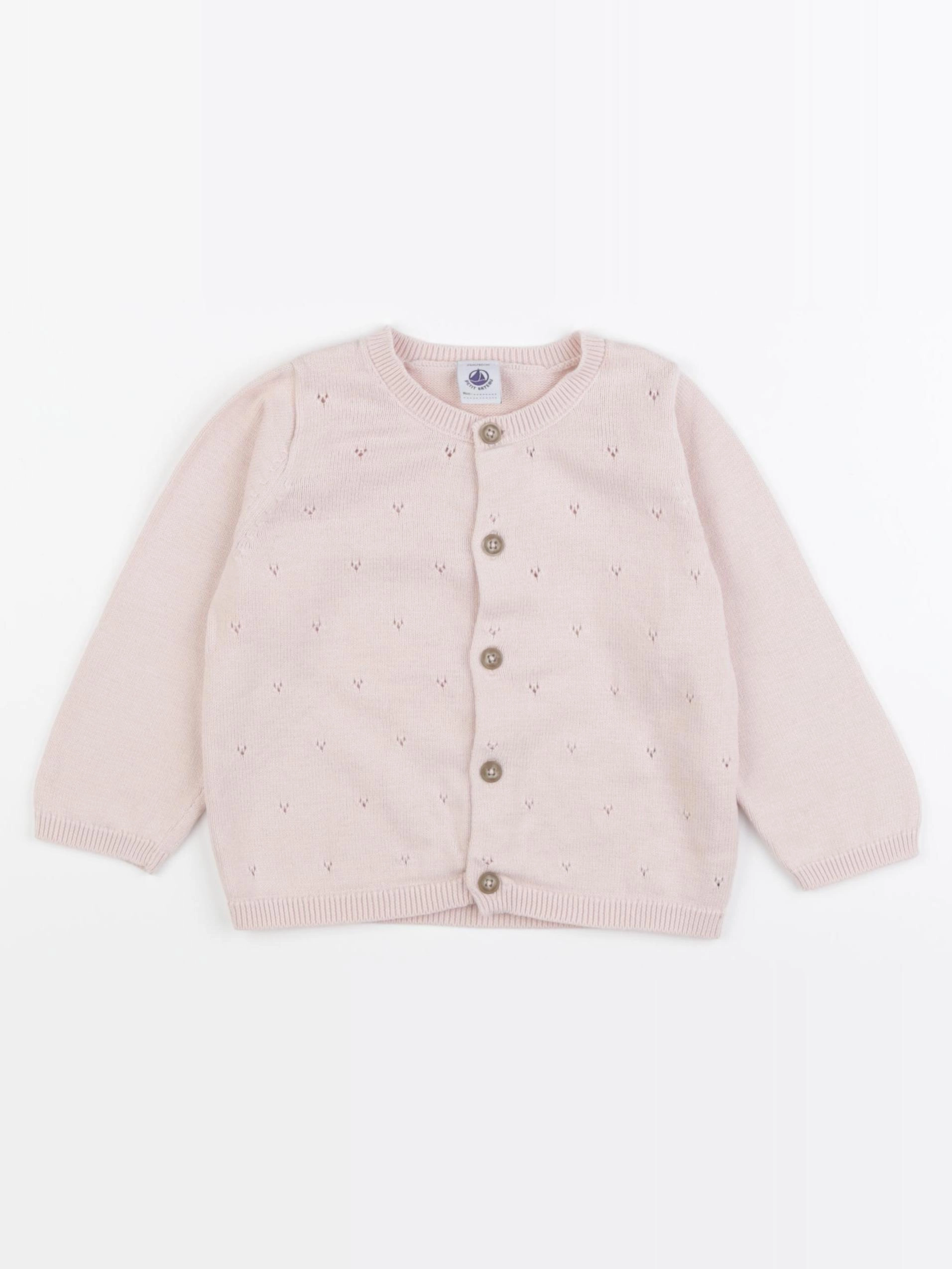 Petit Bateau - gilet rose - 24 mois