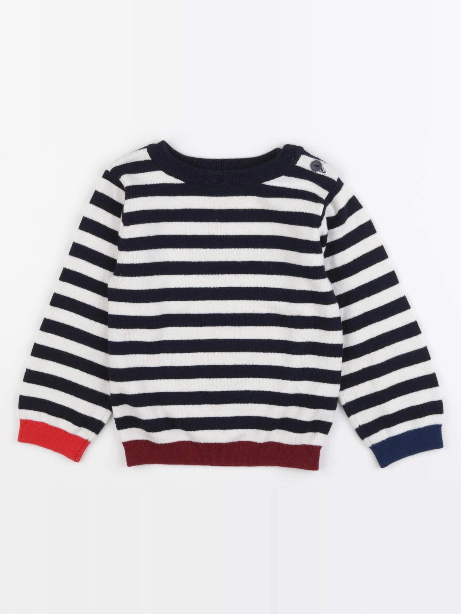 Jacadi - pull bleu, blanc - 36 mois
