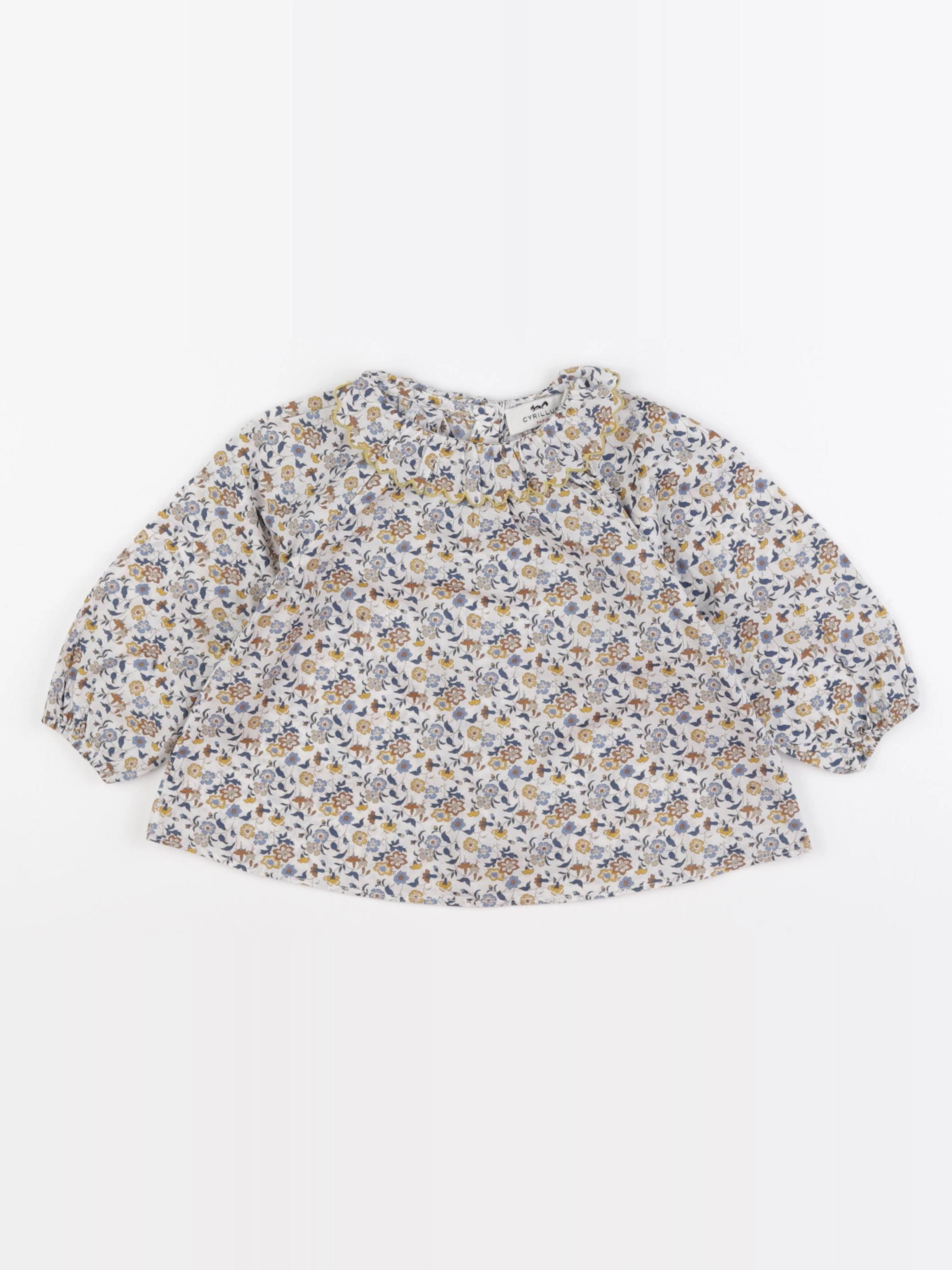 Cyrillus - blouse jaune, bleu - 12 mois