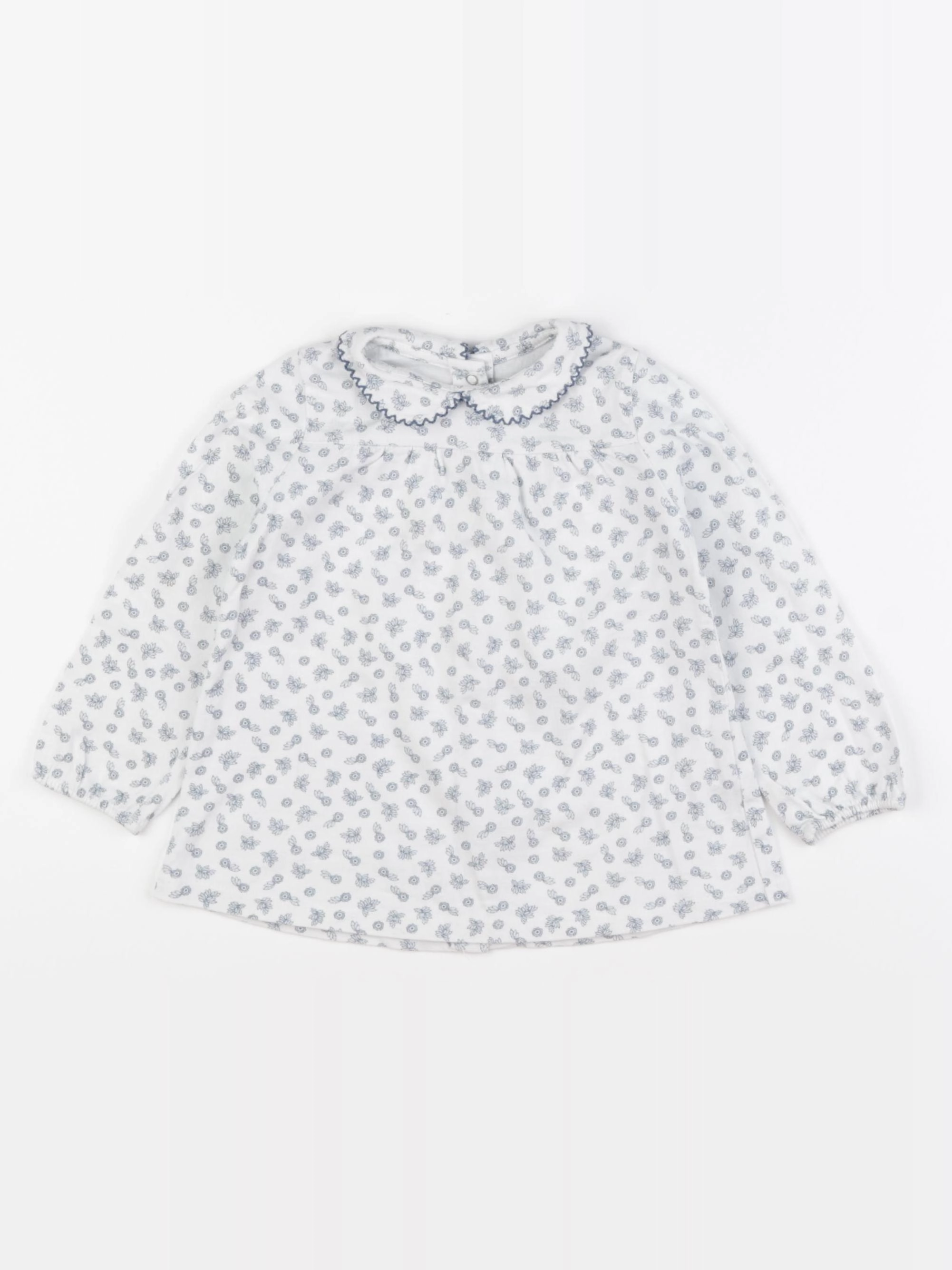 Cyrillus - tee-shirt blanc, bleu - 24 mois
