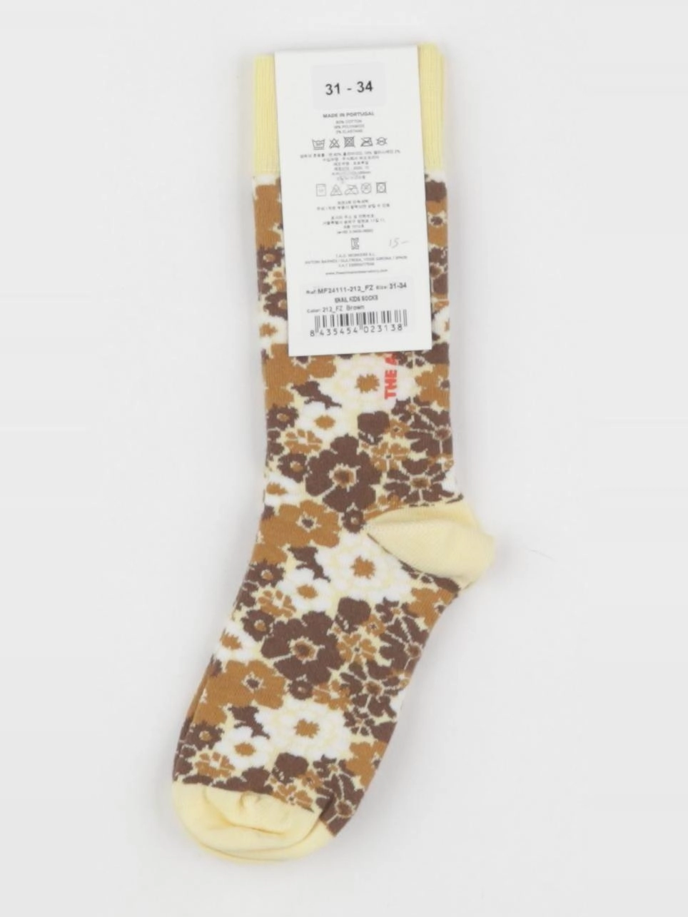 The animals observatory - chaussettes marron, jaune - 8/10 ans
