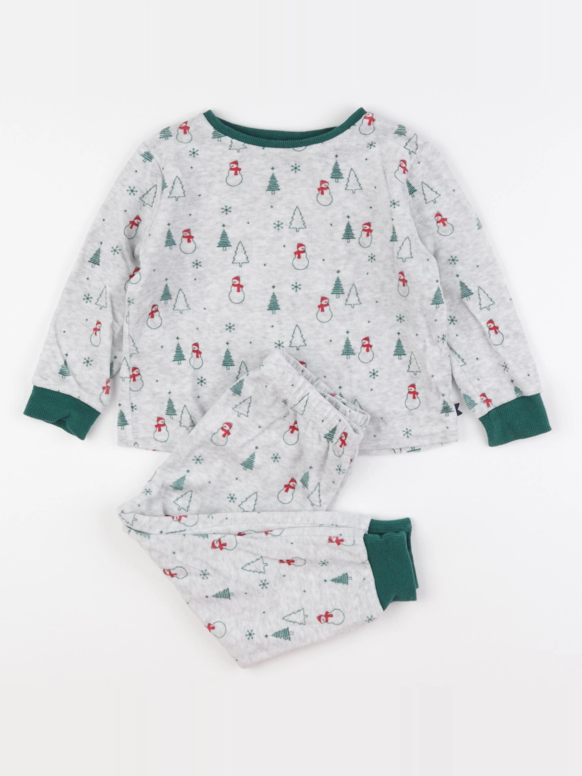 Okaidi - pyjama velours gris - 2 ans