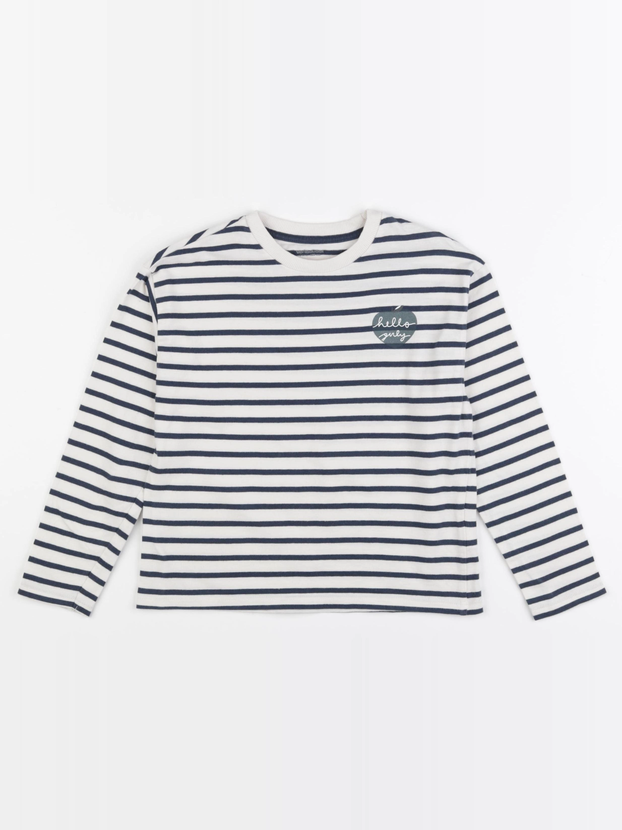 Vertbaudet - tee-shirt bleu, blanc - 8 ans