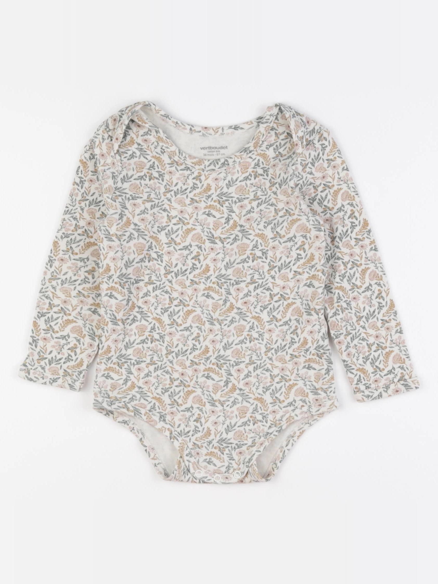 Vertbaudet - body beige, vert - 36 mois