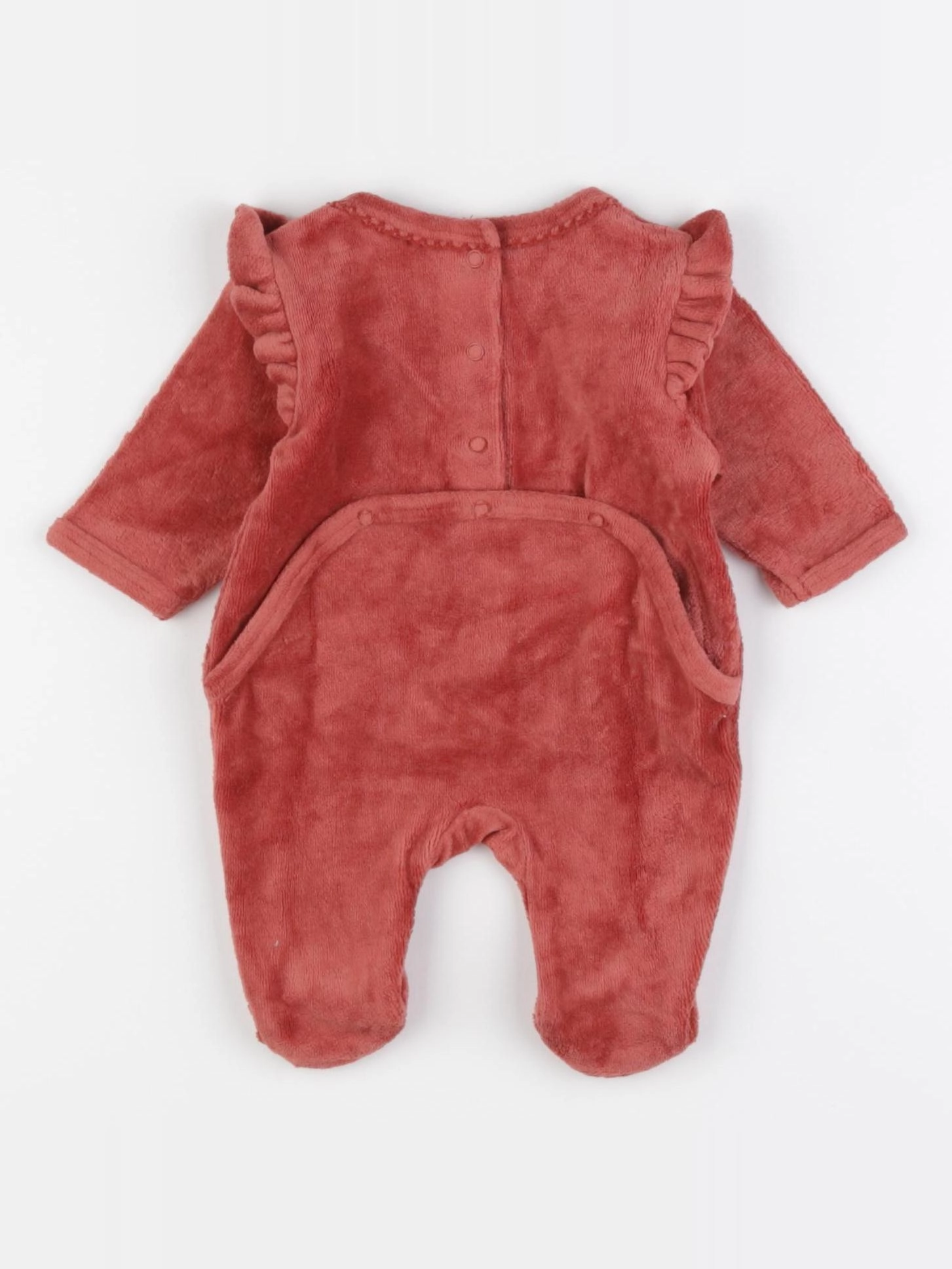 Vertbaudet - pyjama velours marron - 0 mois
