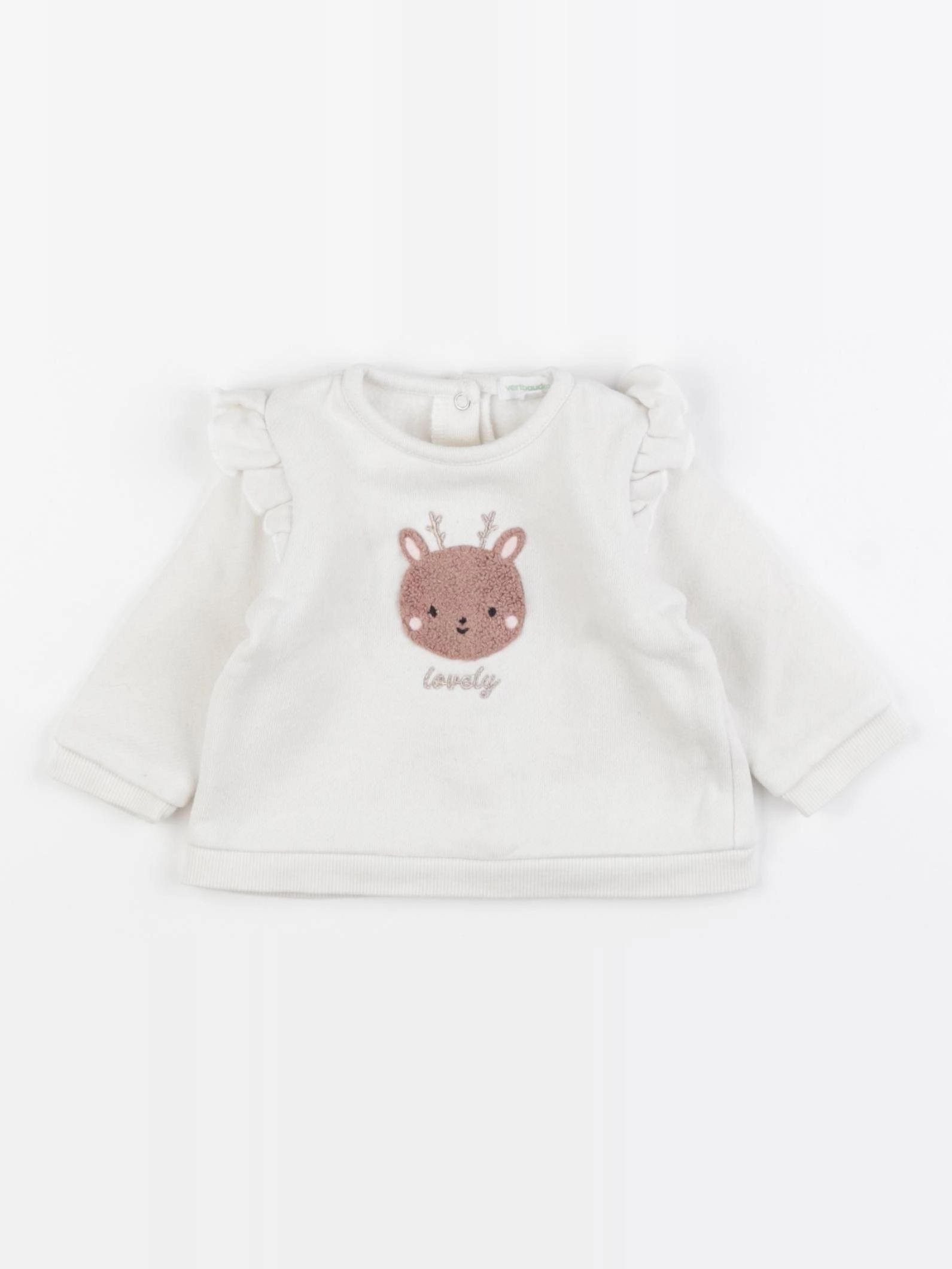 Vertbaudet - sweat blanc - 3 mois