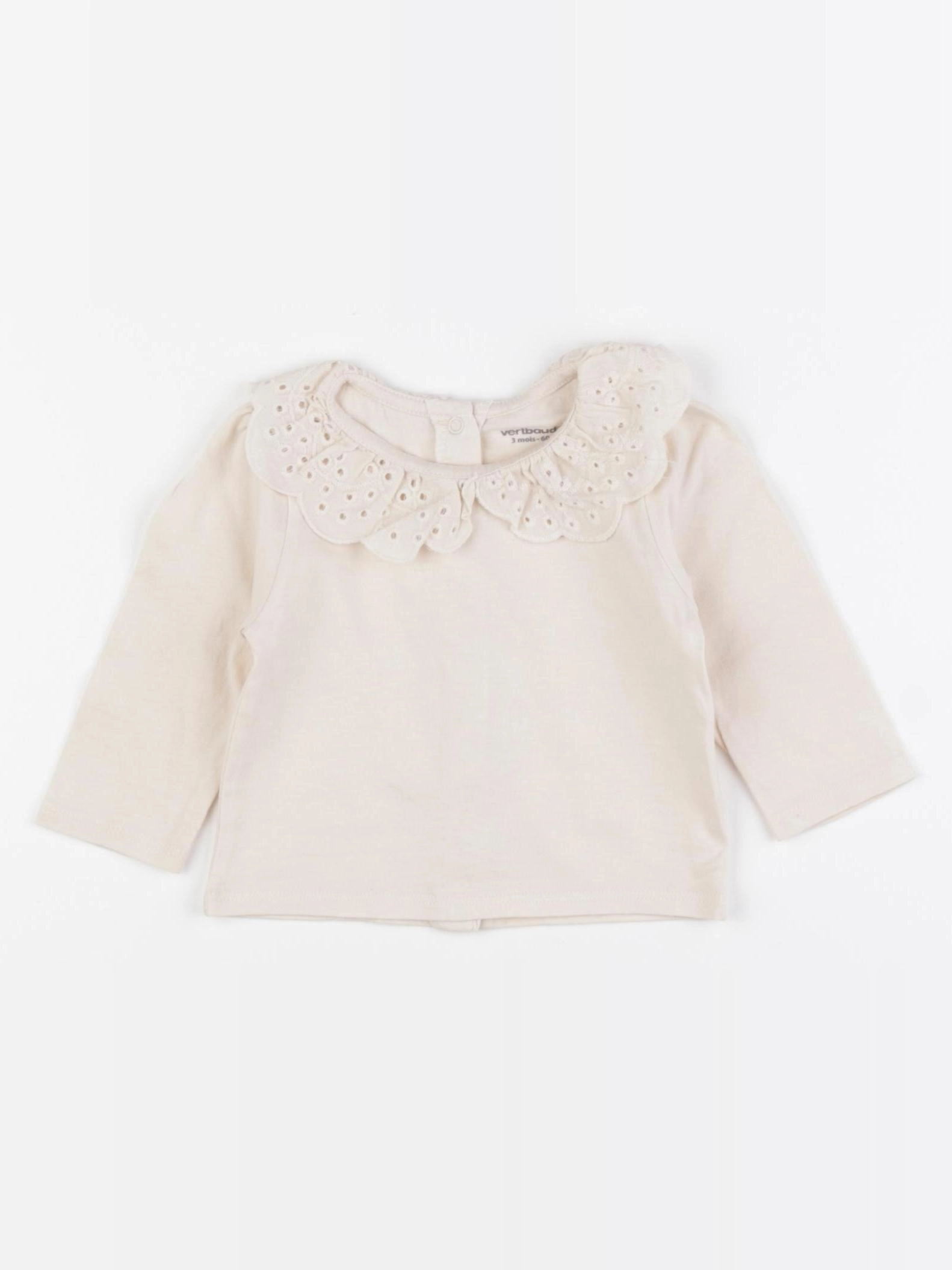 Vertbaudet - tee-shirt beige - 3 mois