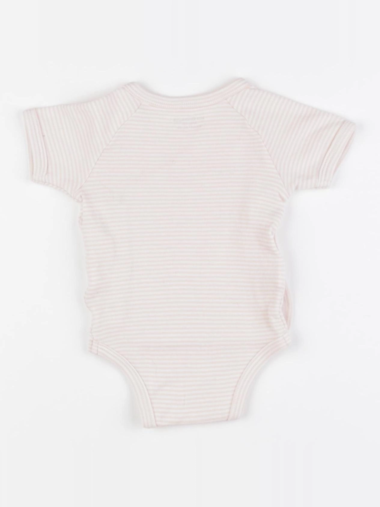 Vertbaudet - body rose, blanc - 3 mois