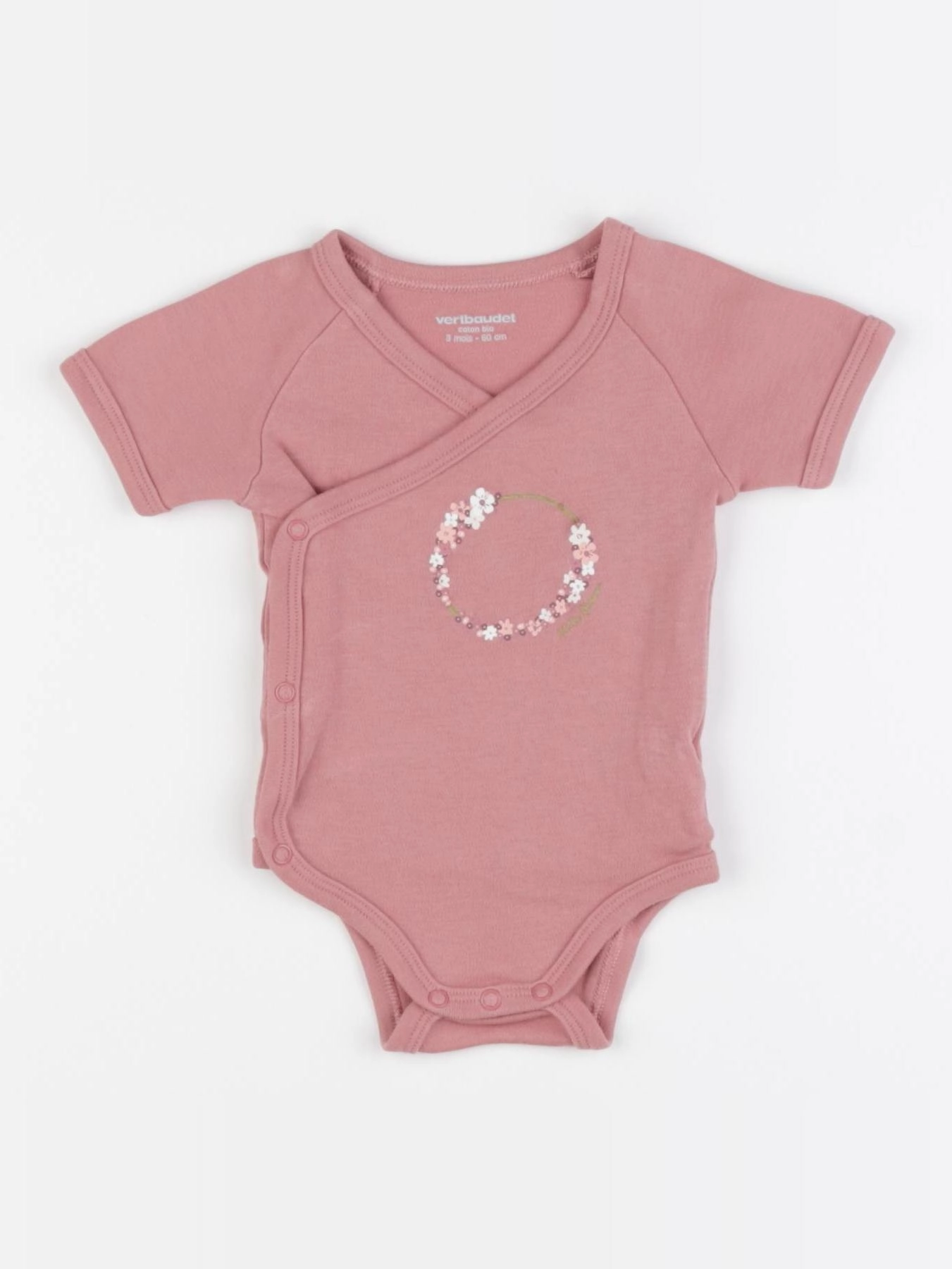 Vertbaudet - body rose - 3 mois