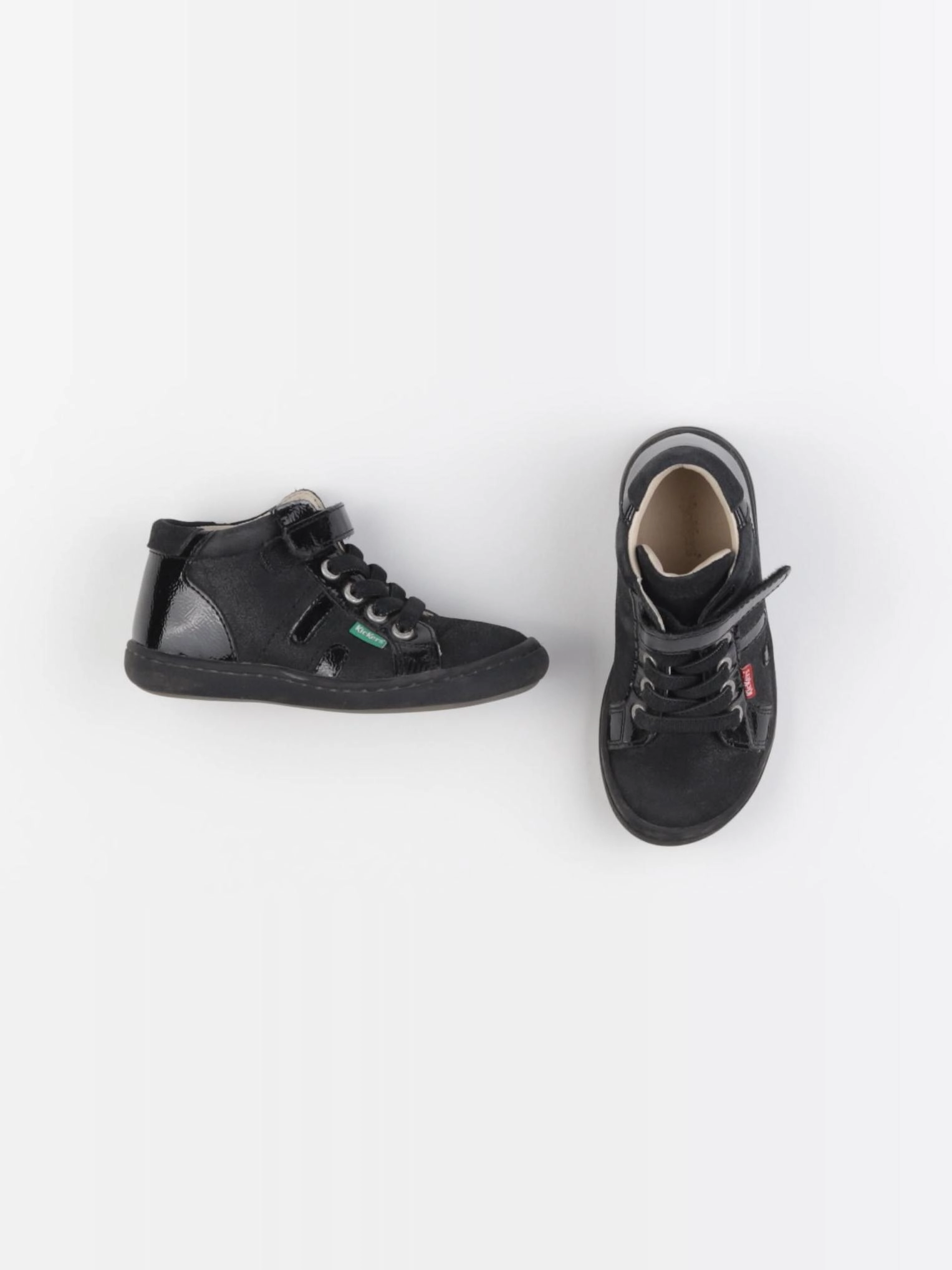 Kickers - tennis à scratch/ lacets noir - pointure 25