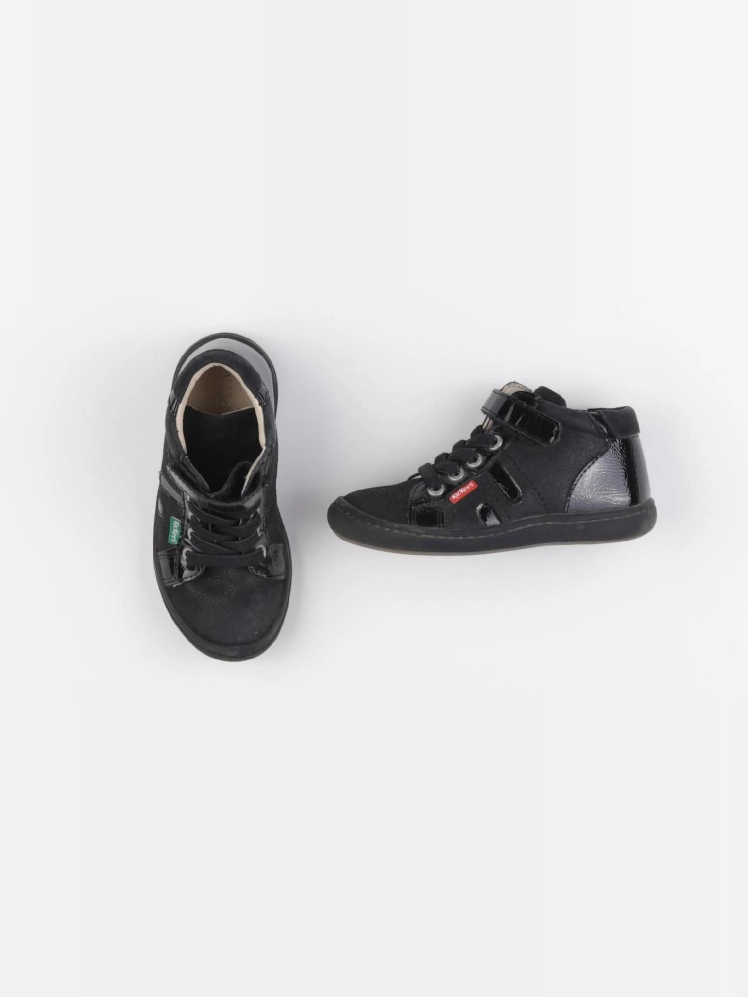 Kickers - tennis à scratch/ lacets noir - pointure 25