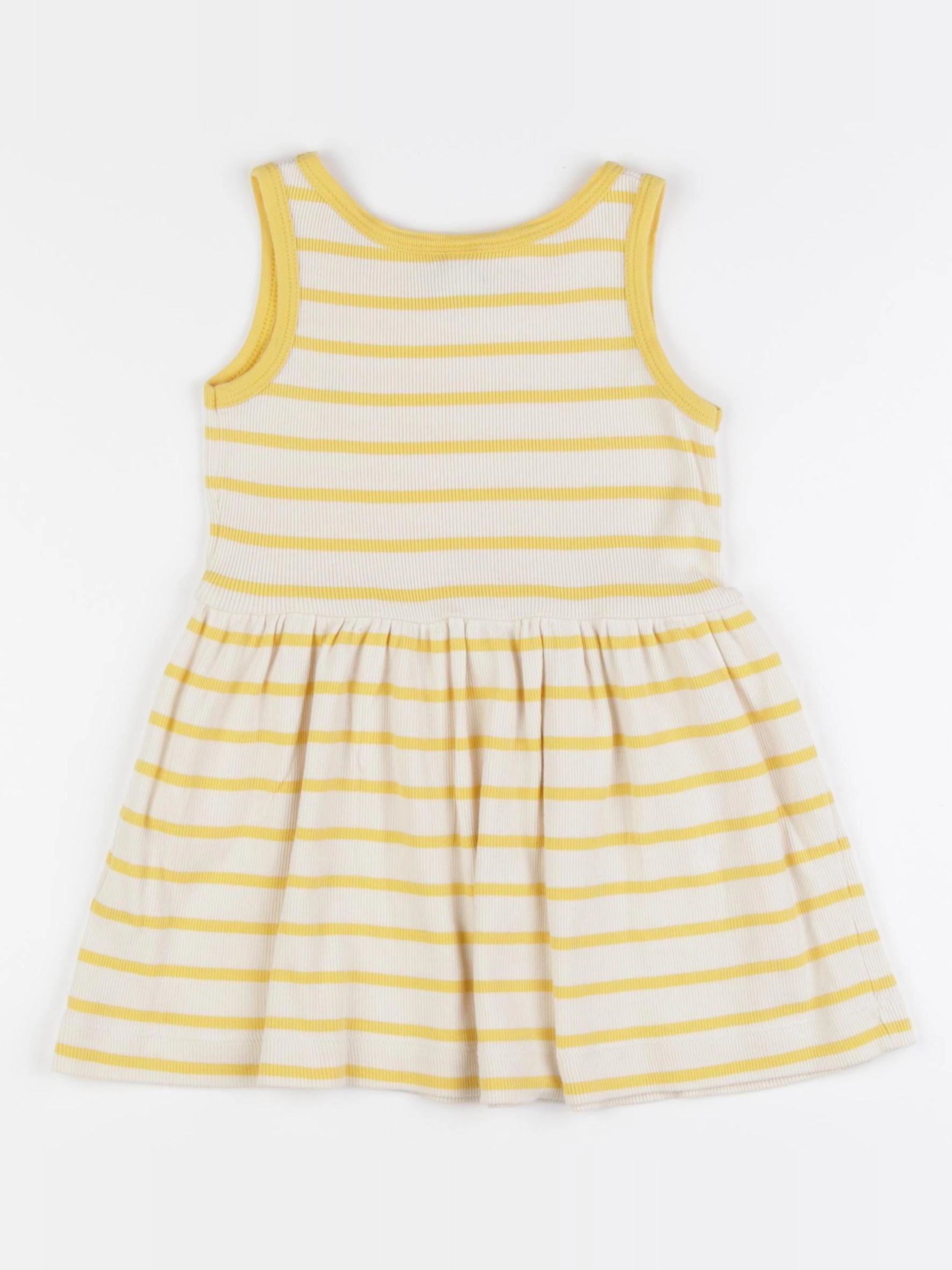 Petit Bateau - robe jaune, beige - 3 ans