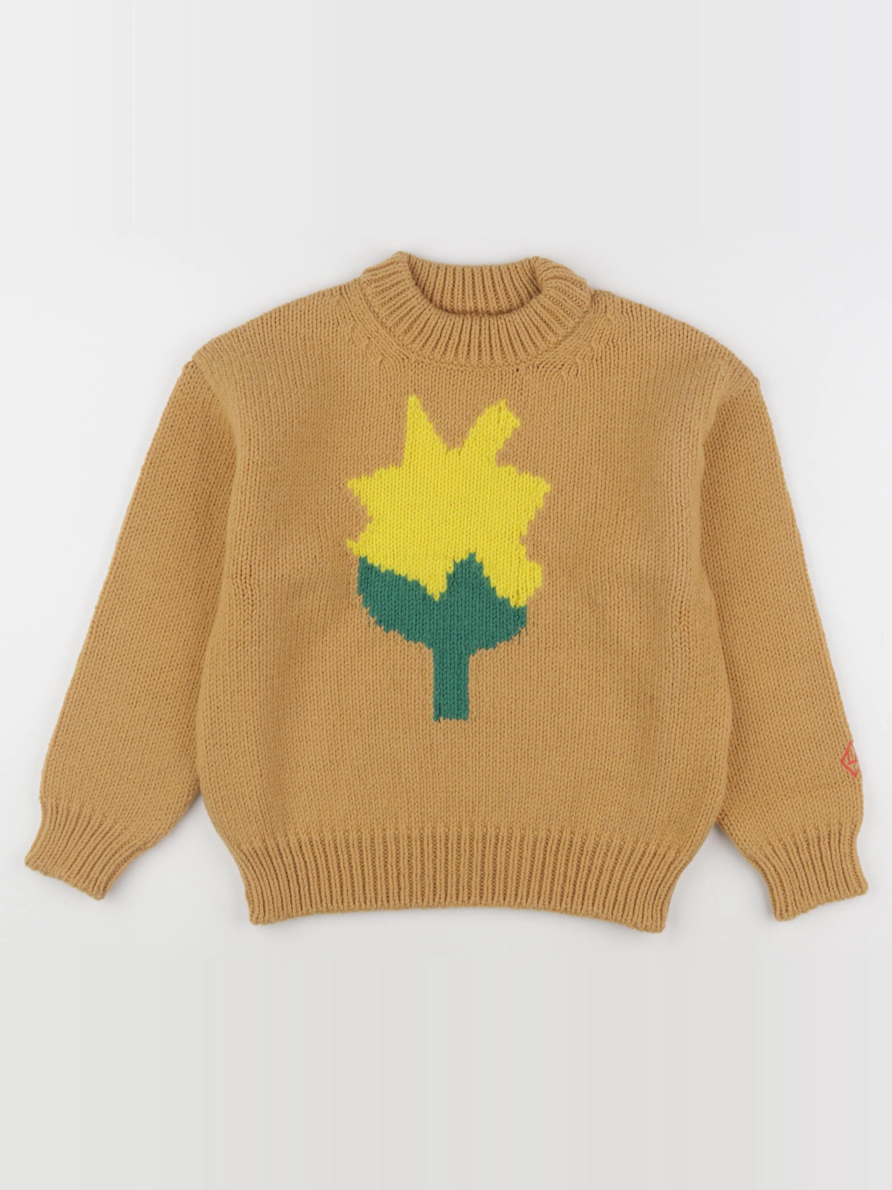 The animals observatory - Flower Bull Kids Sweater Beige - 3 ans