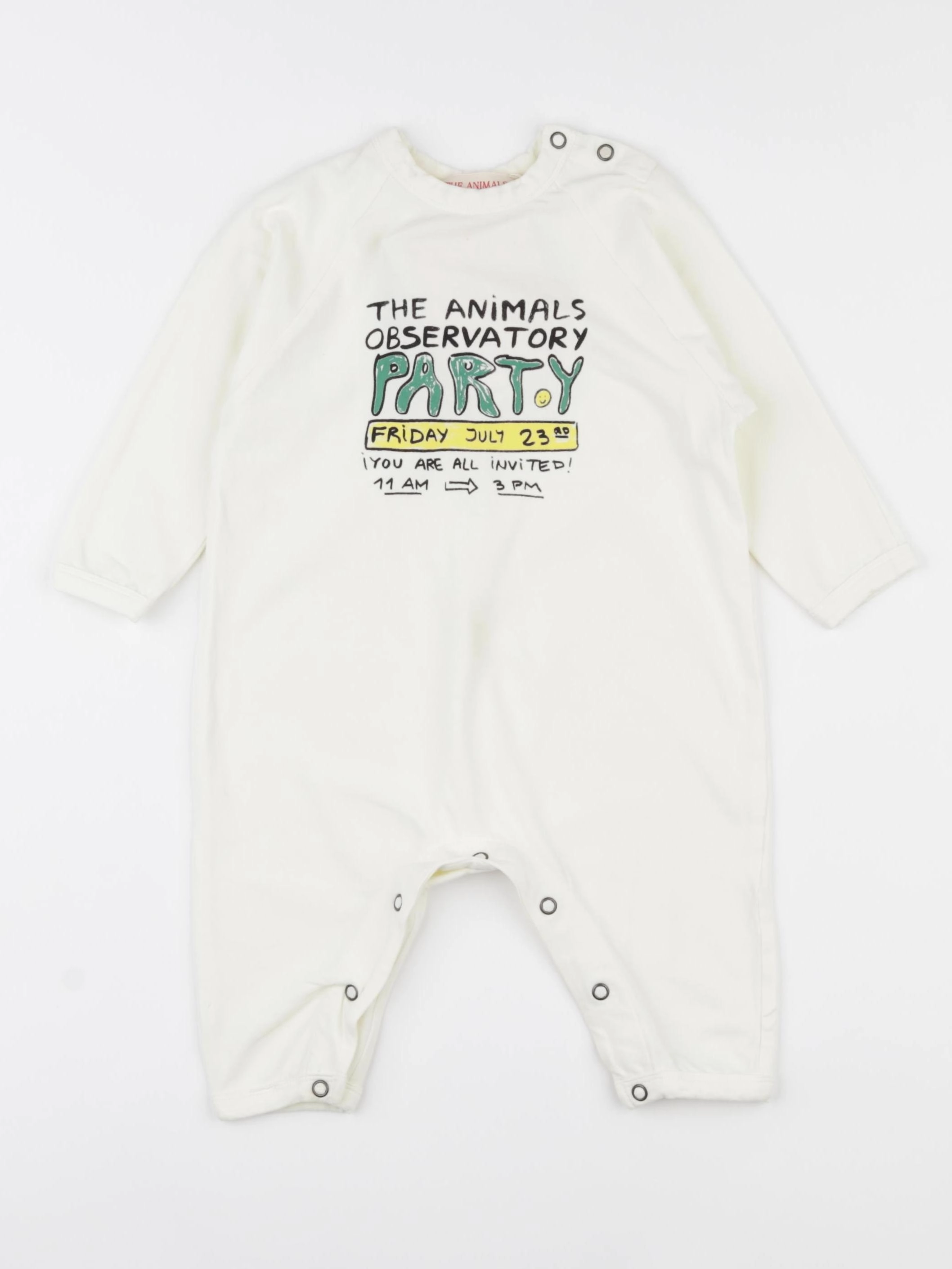 The animals observatory - pyjama coton blanc - 6 mois