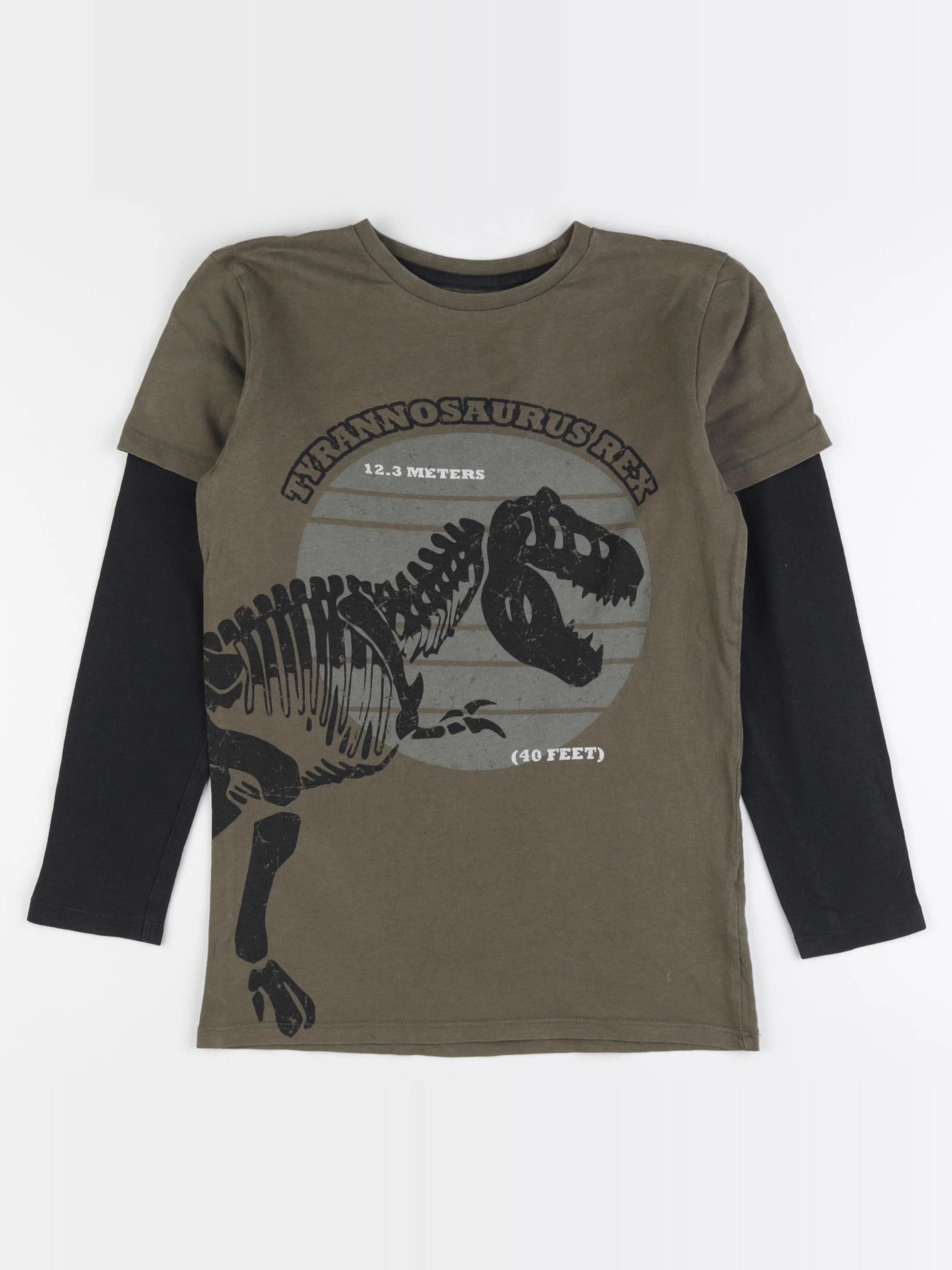 Vertbaudet - tee-shirt noir, vert - 10 ans