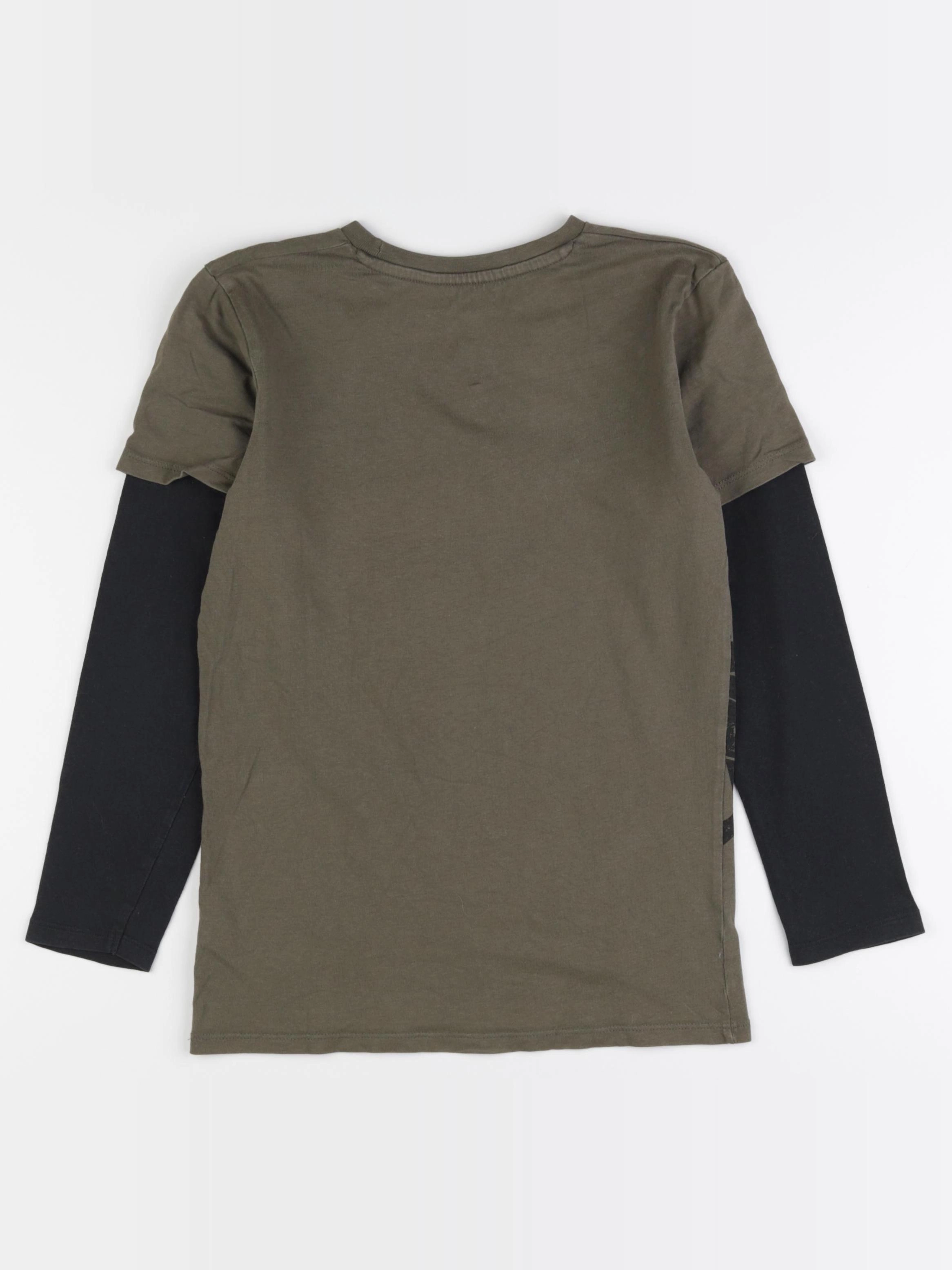 Vertbaudet - tee-shirt noir, vert - 10 ans