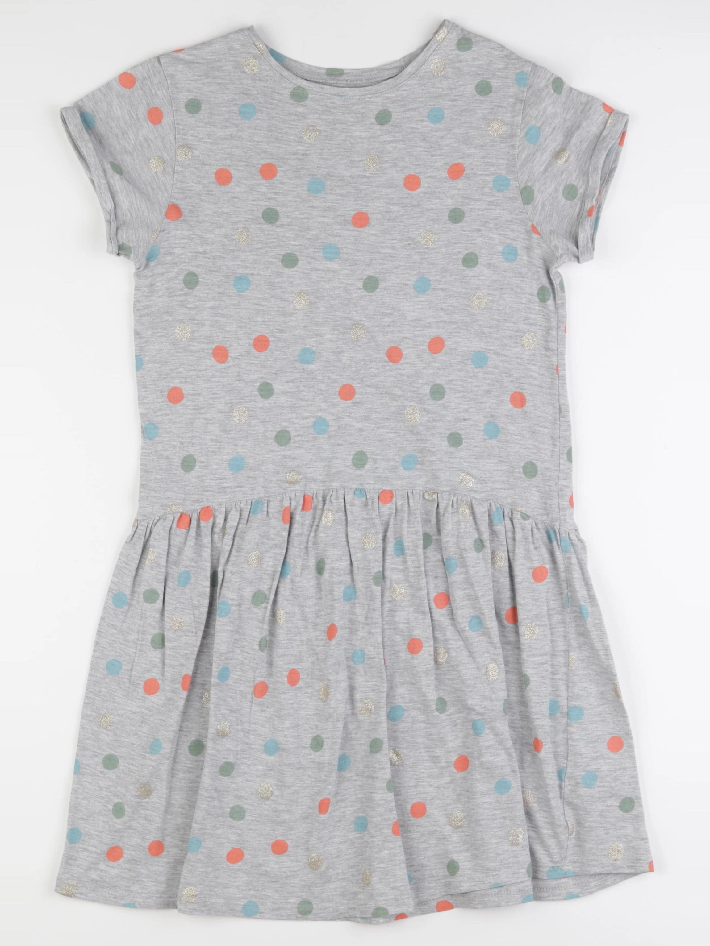 Vertbaudet - robe gris, or - 12 ans