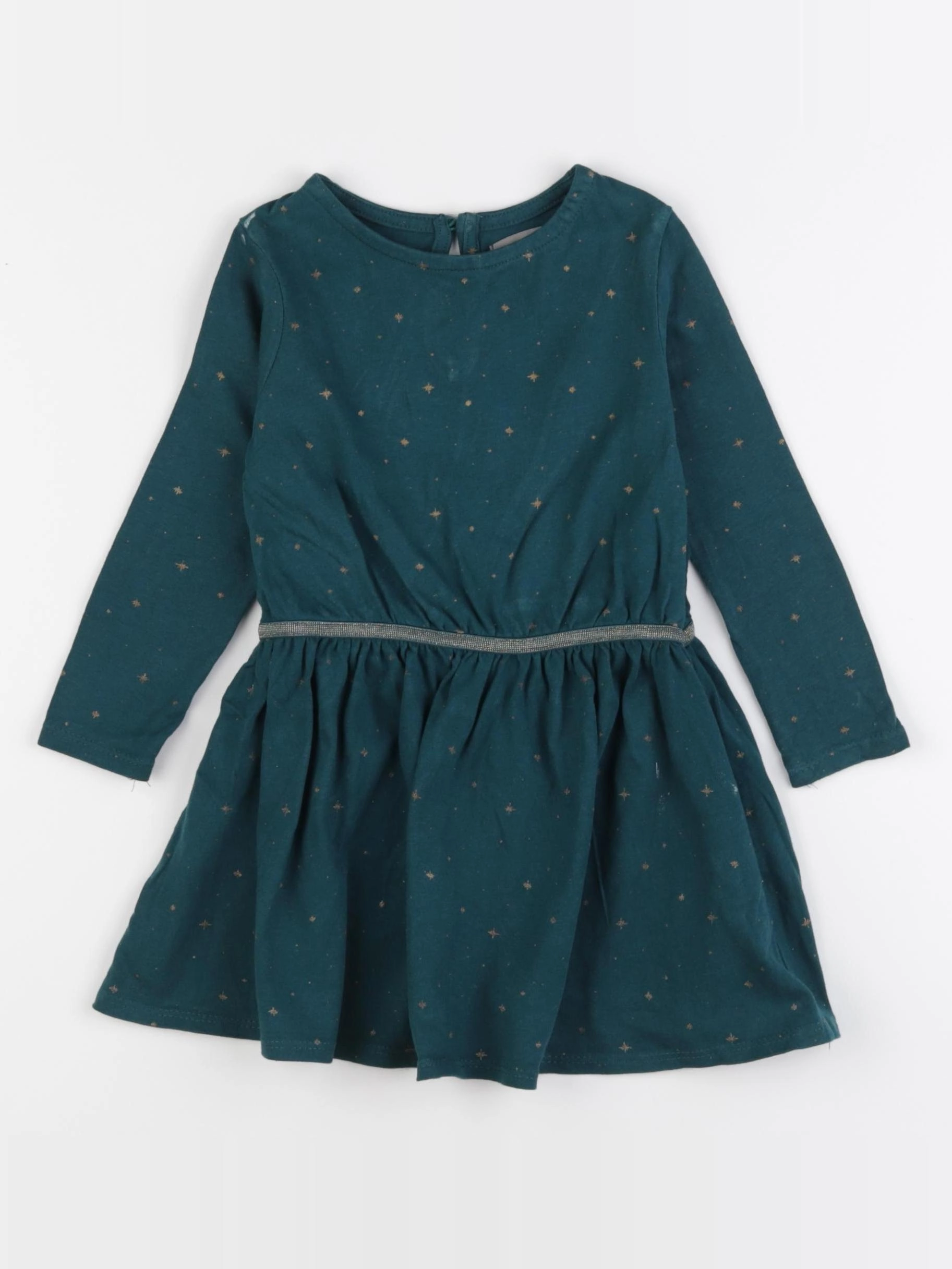 Vertbaudet - robe or, vert - 2 ans