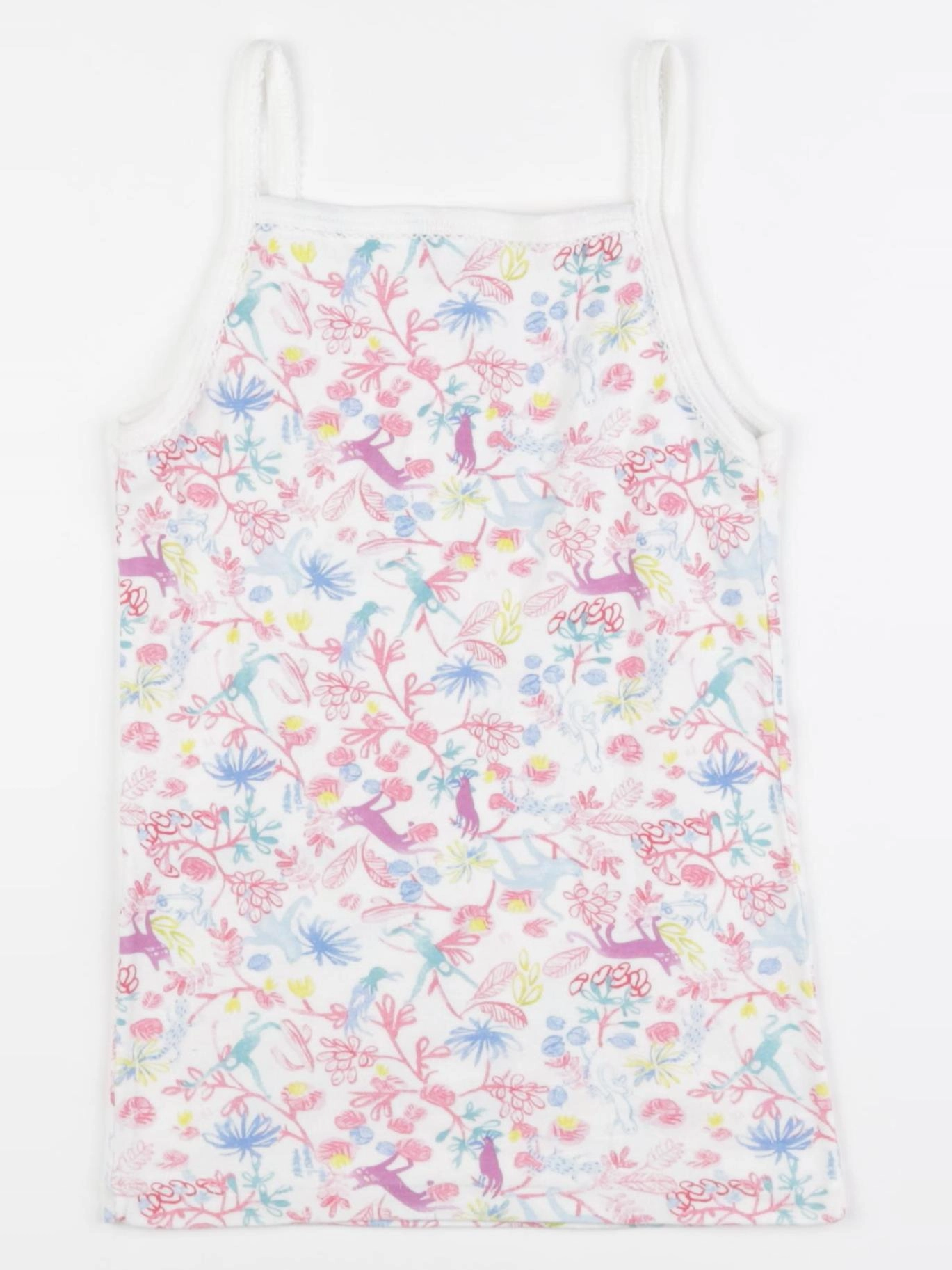 Petit Bateau - maillot de corps blanc, rose - 8 ans