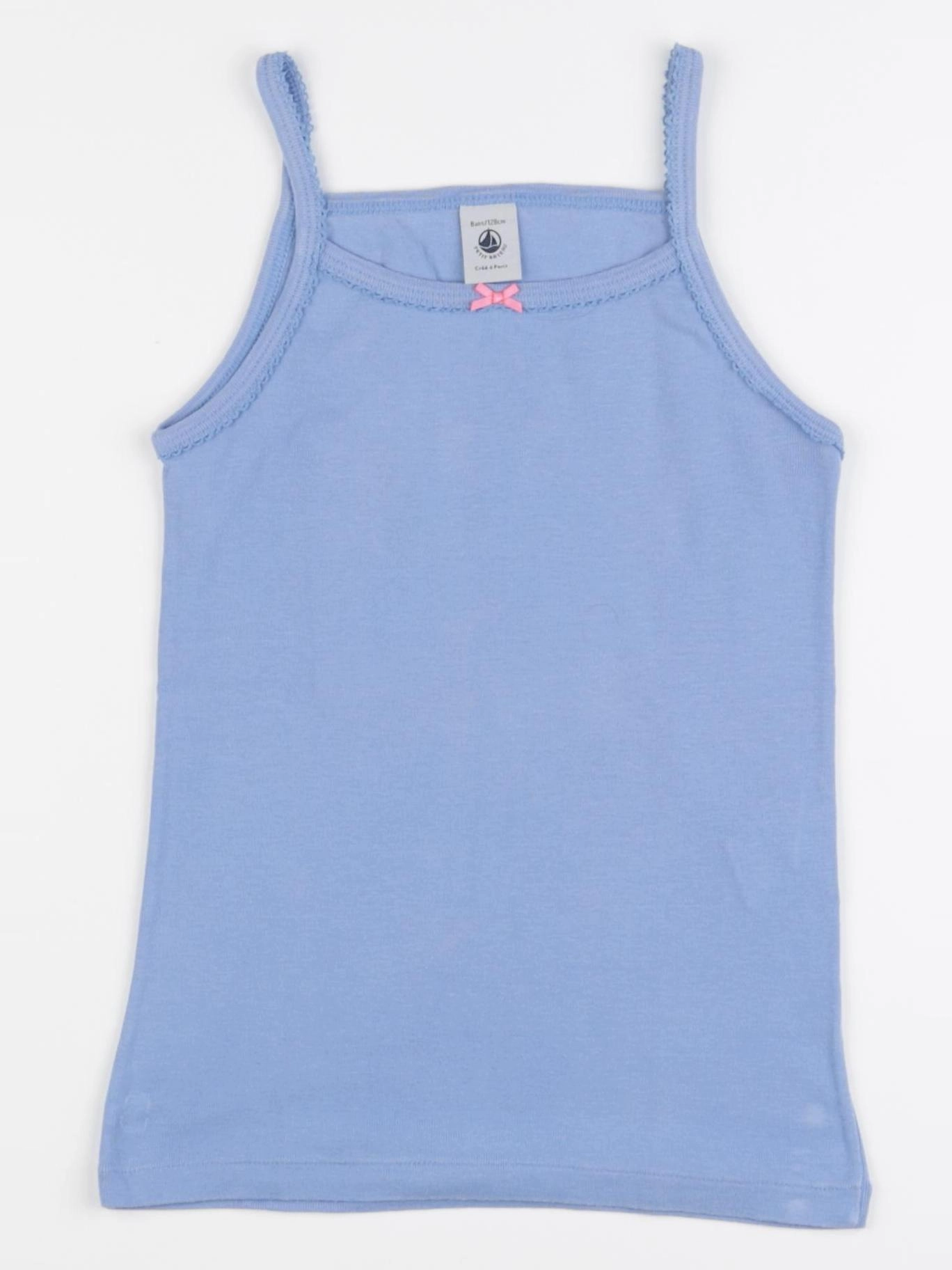 Petit Bateau - maillot de corps bleu - 8 ans