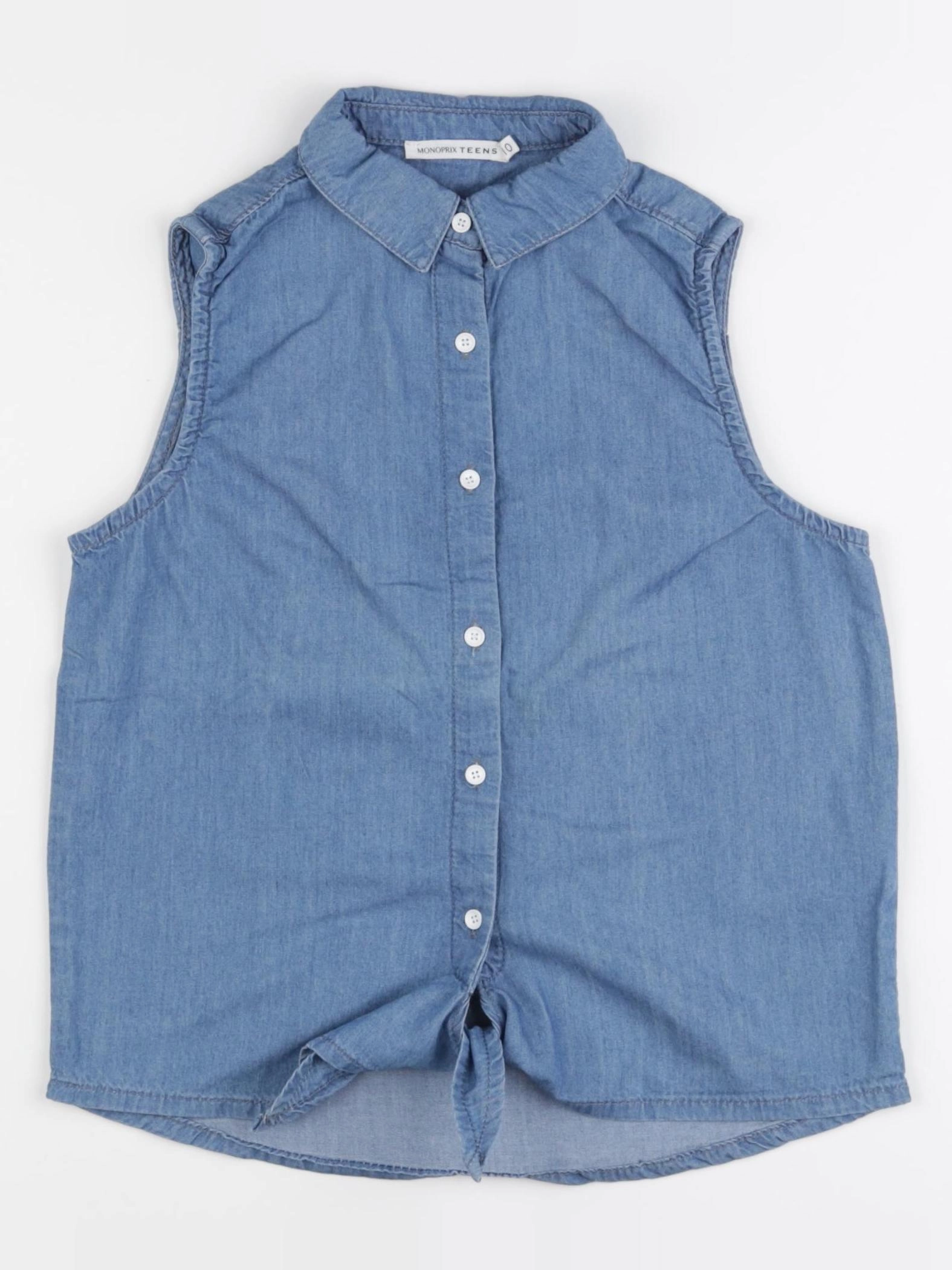 Monoprix - blouse bleu - 10 ans