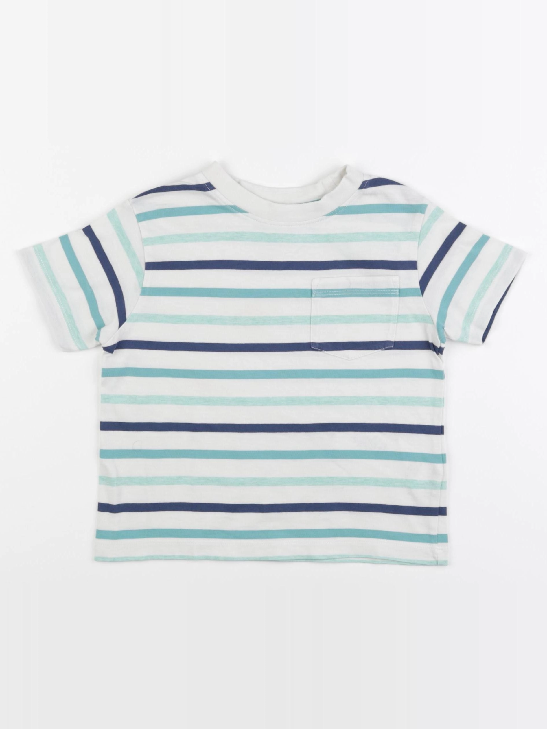 Cyrillus - tee-shirt blanc, bleu - 4 ans