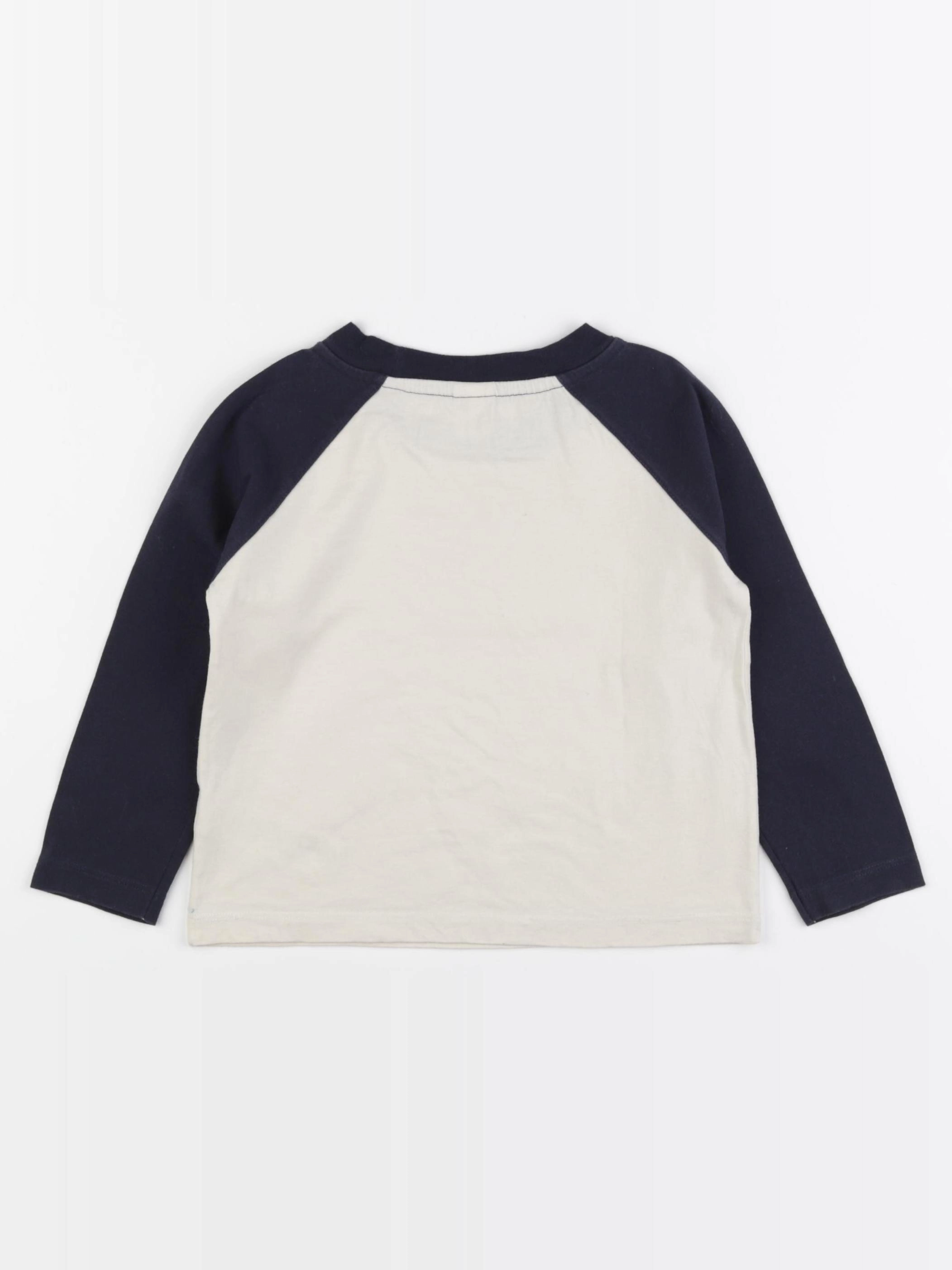 Petit Bateau - tee-shirt bleu, beige - 4 ans