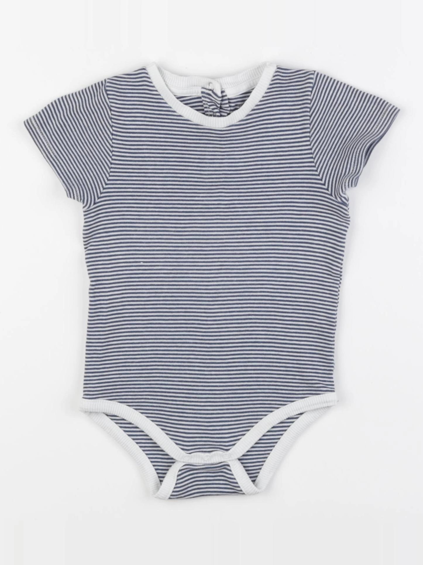 Vertbaudet - body tee-shirt blanc, bleu - 18 mois