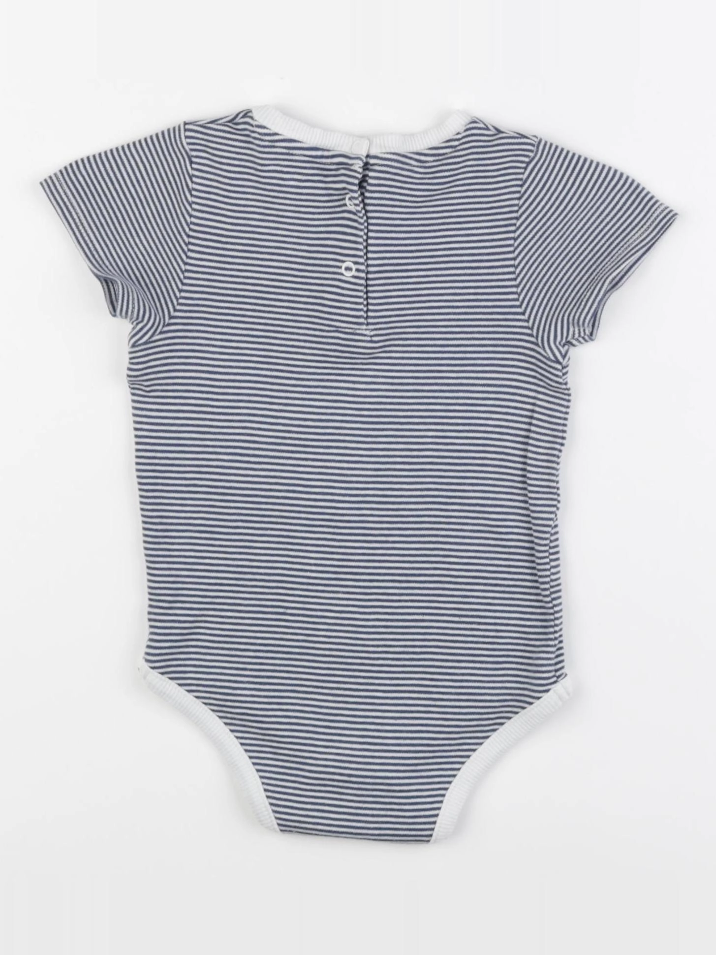Vertbaudet - body tee-shirt blanc, bleu - 18 mois