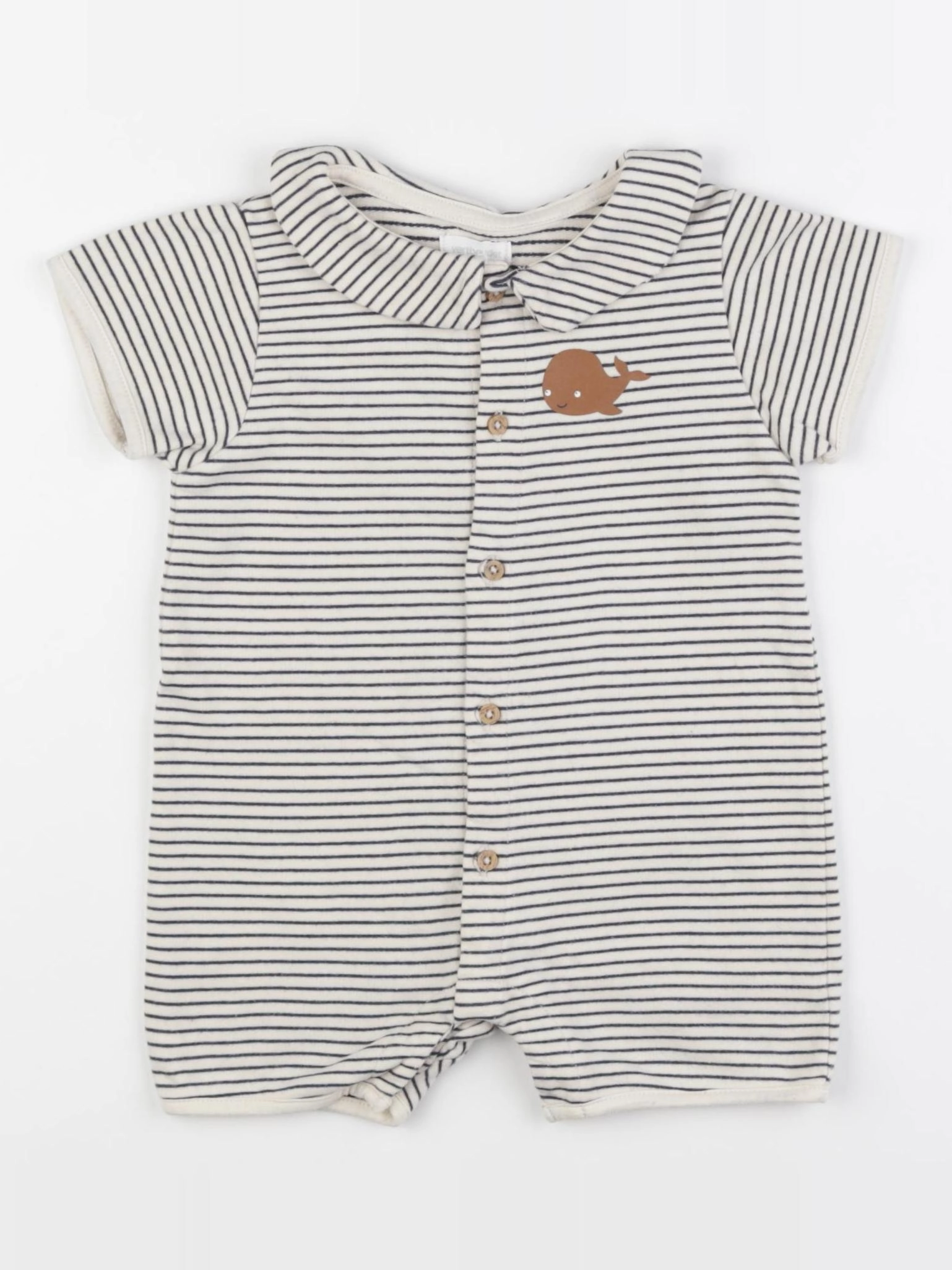 Vertbaudet - combinaison beige, bleu - 18 mois