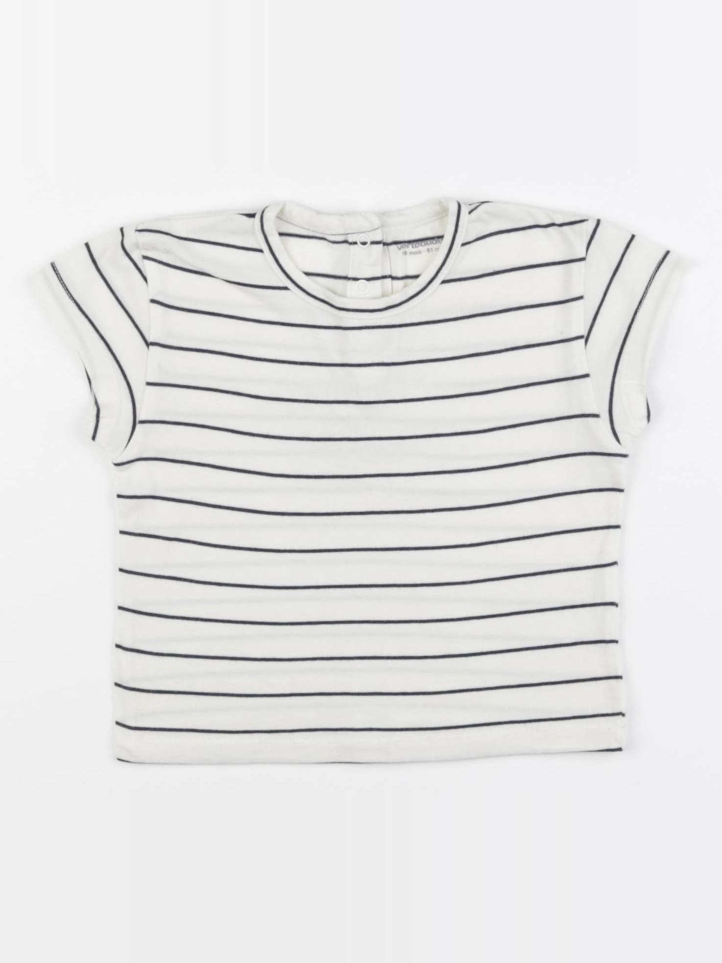 Vertbaudet - tee-shirt bleu, blanc - 18 mois