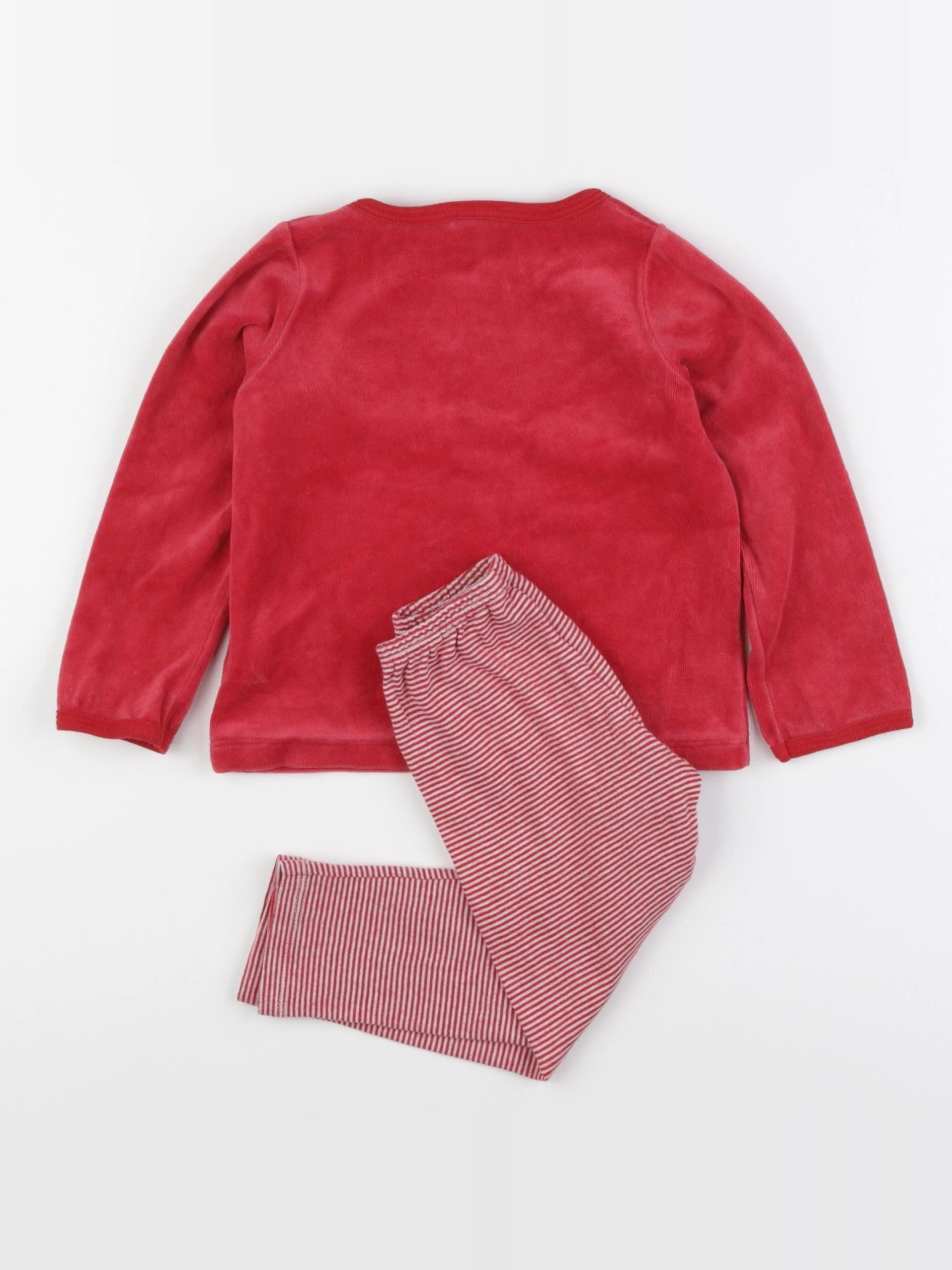 Petit Bateau - pyjama velours rouge - 2 ans