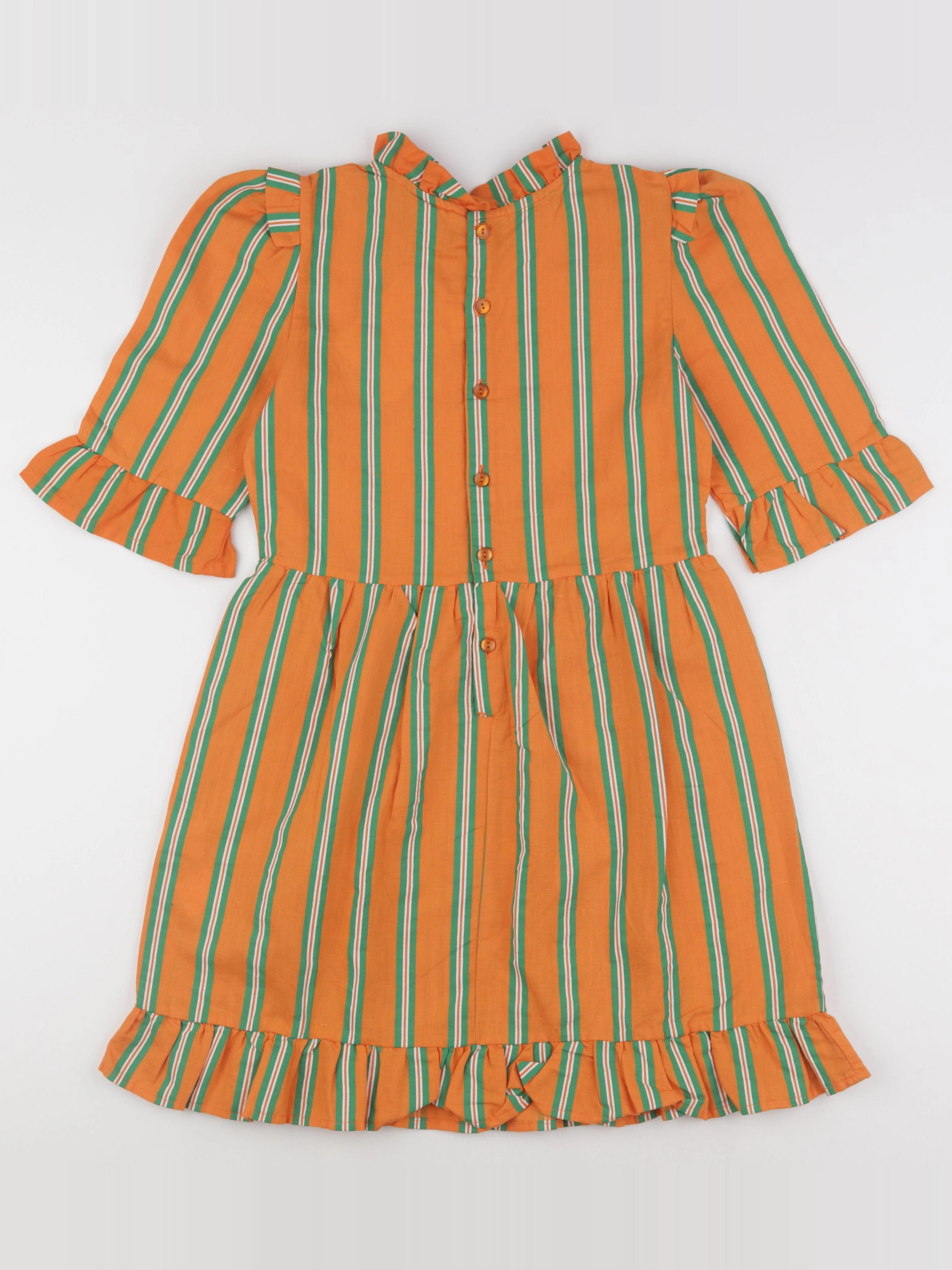 The animals observatory - robe TORTOISE orange, vert - 12 ans
