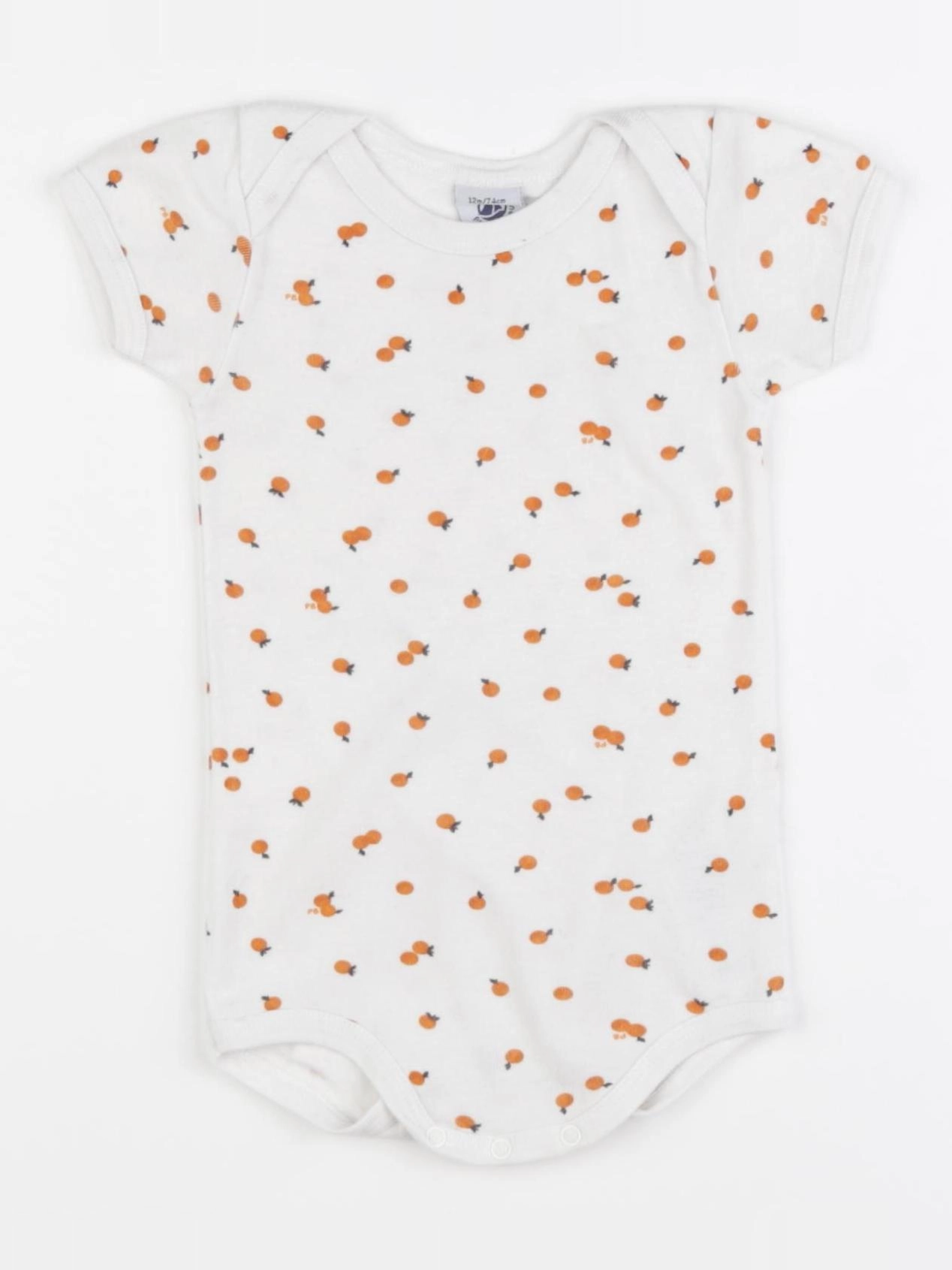 Petit Bateau - body orange - 12 mois
