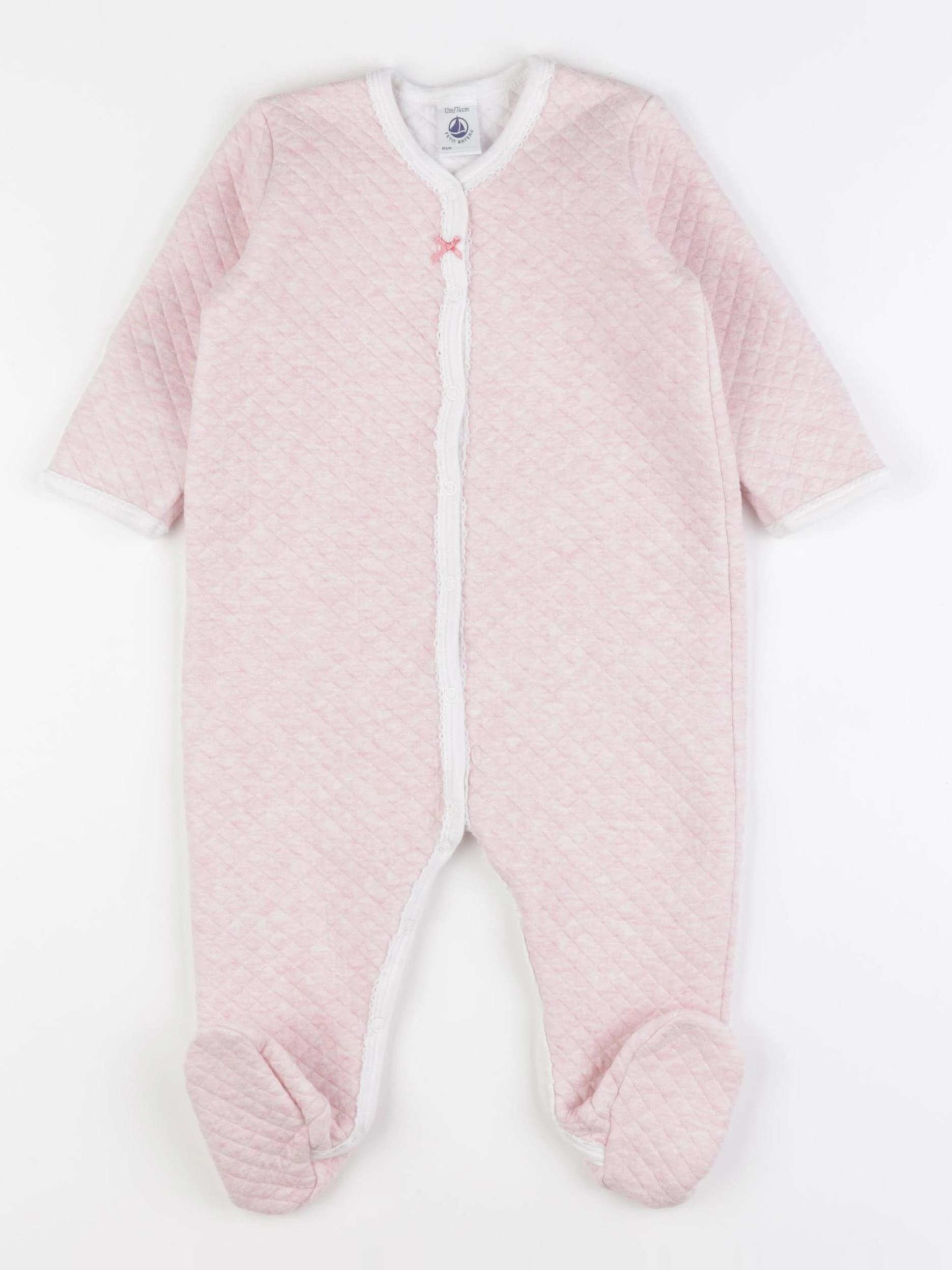 Petit Bateau - pyjama coton rose - 12 mois