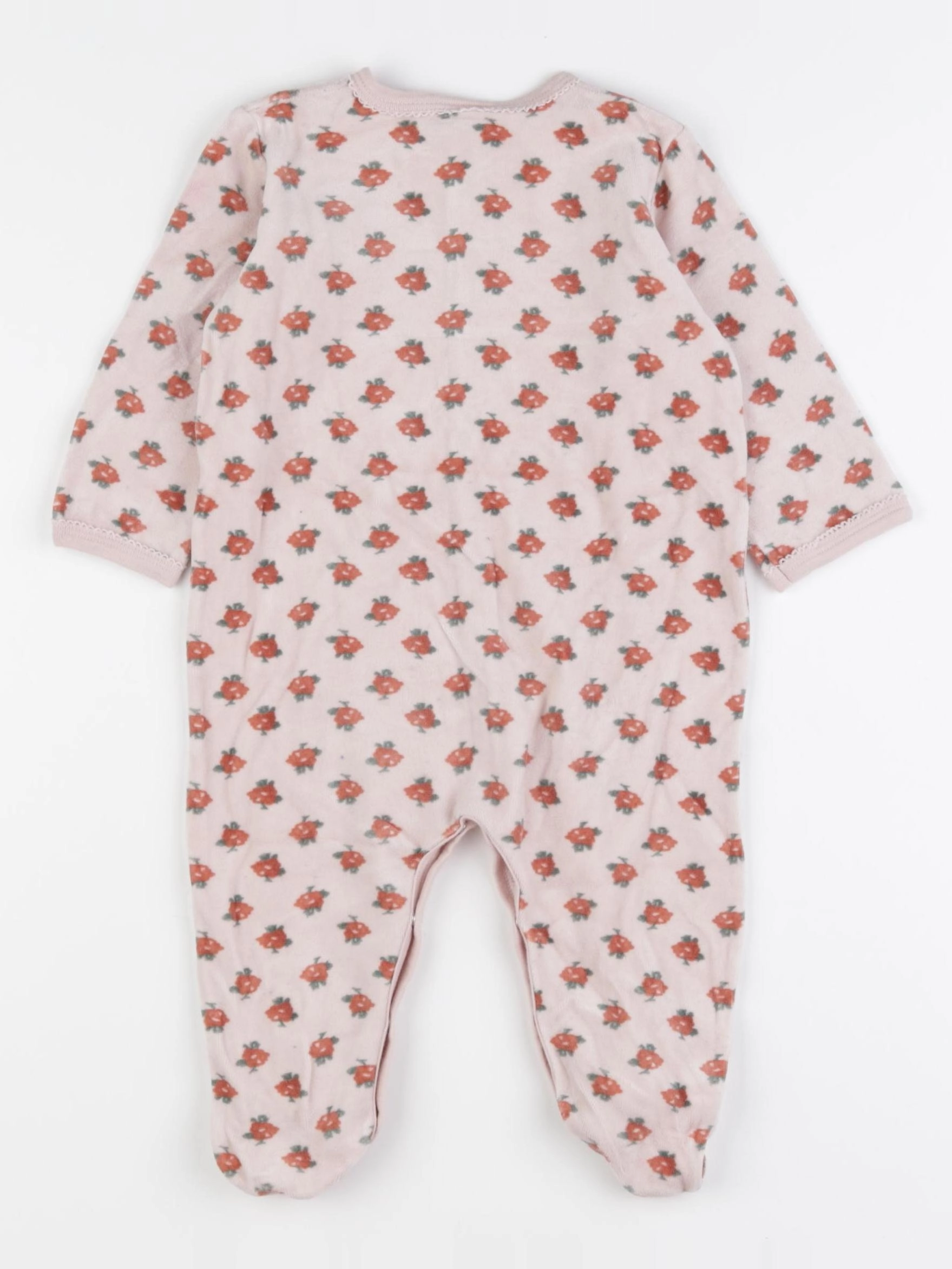 Petit Bateau - pyjama velours rose - 12 mois