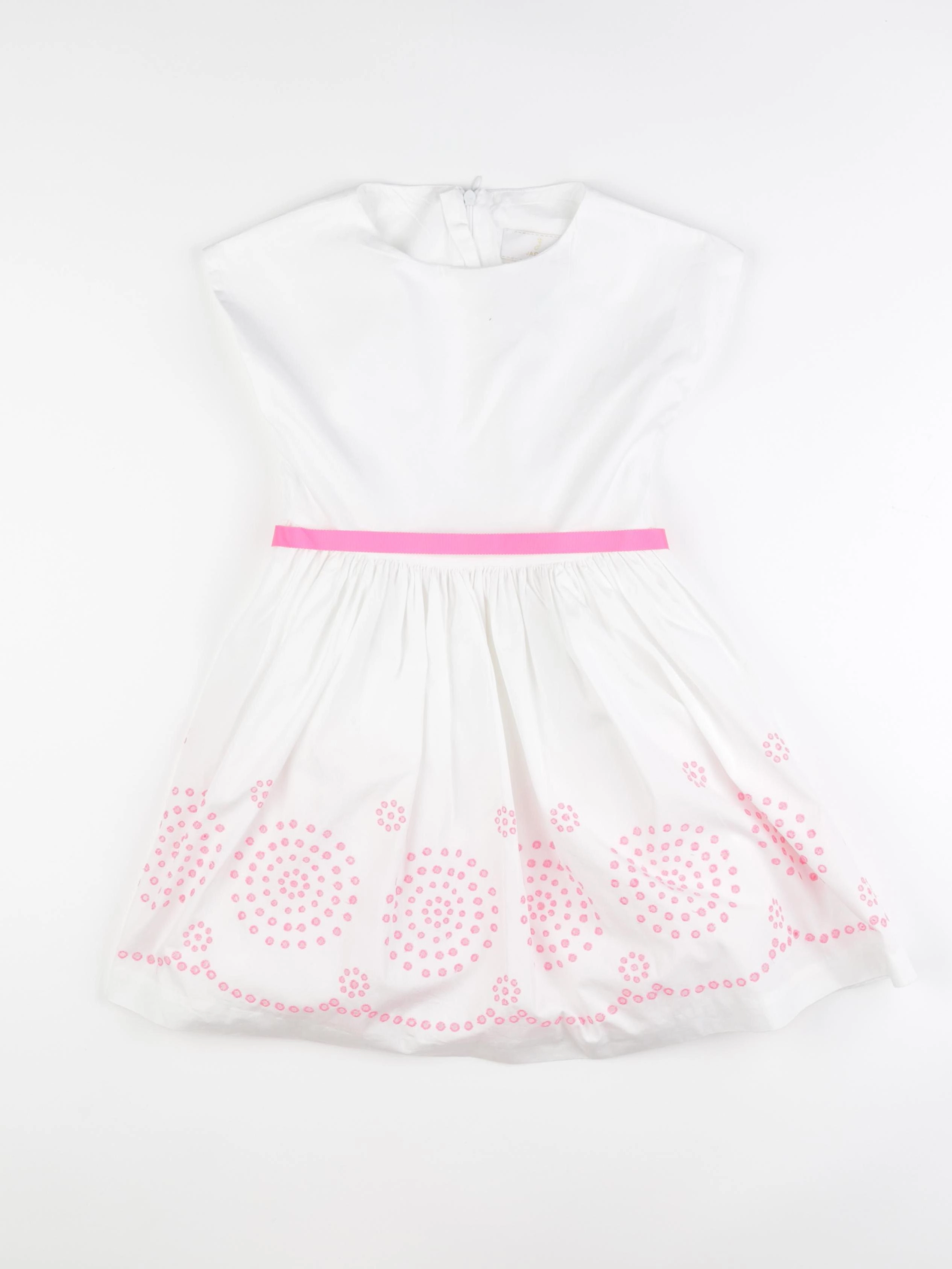 Jacadi - robe blanc, rose - 6 ans